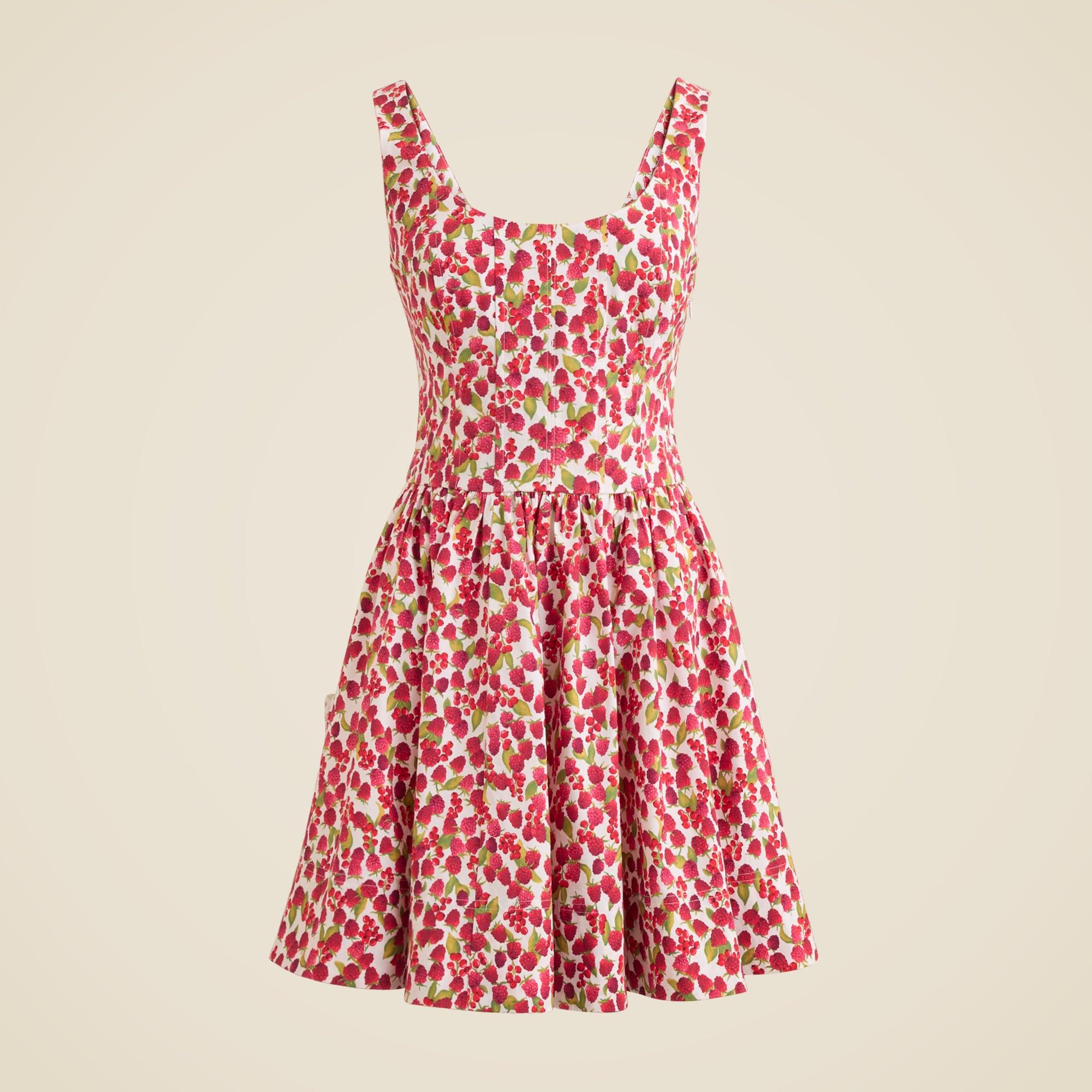 Fit-and-flare mini dress in raspberry print Product Image
