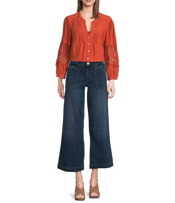 KUT from the Kloth Meg Stretch Denim High Rise Patch Pocket Wide Leg Jeans Product Image