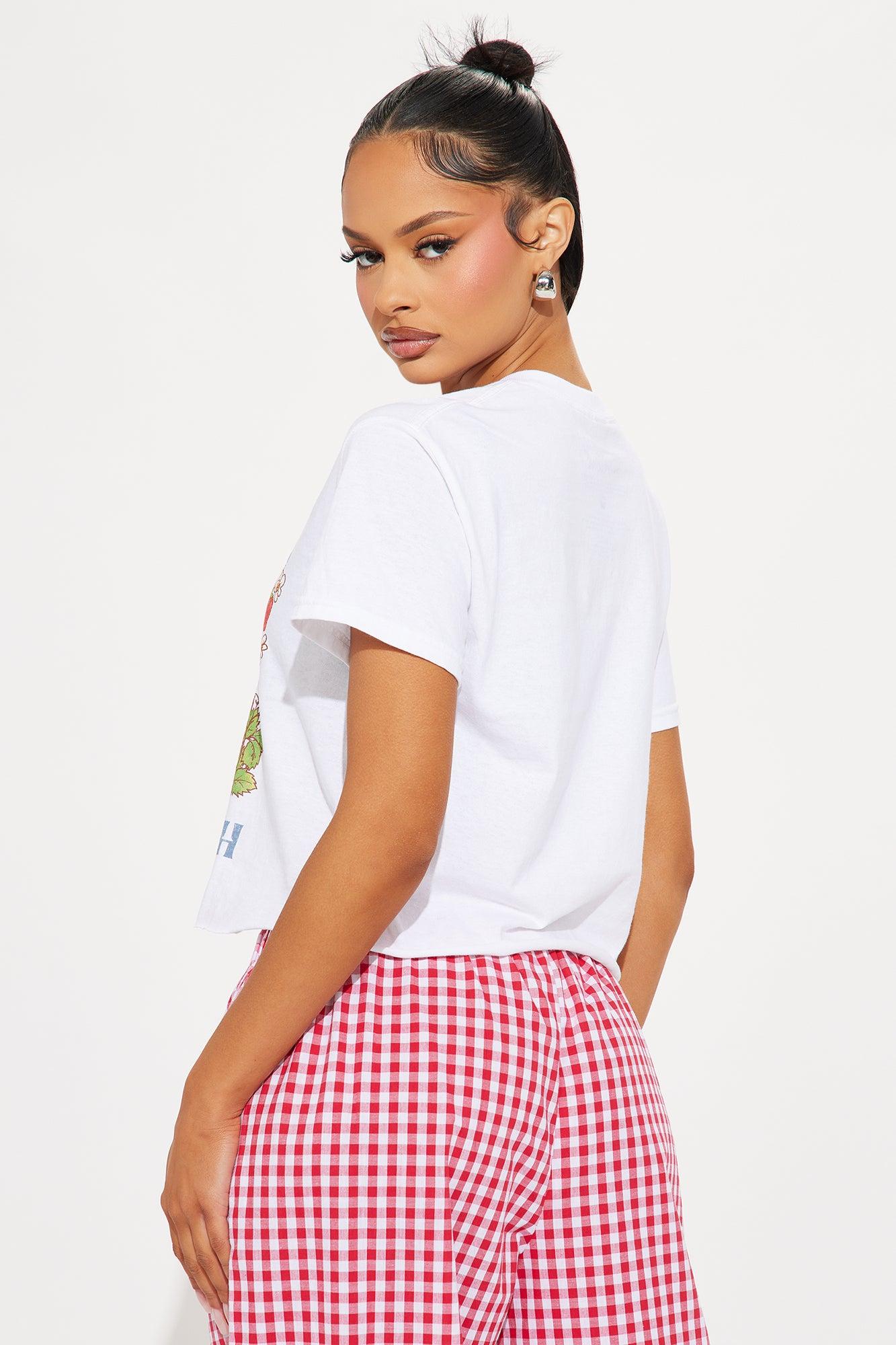 Sunkissed Strawberry Shortcake Cropped Tee - White Product Image