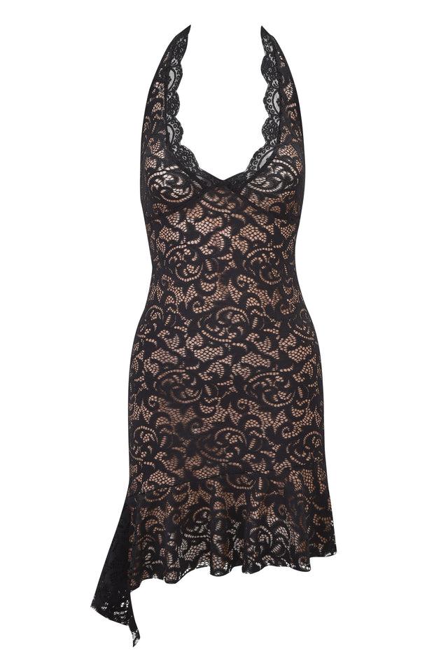 GEMMA HALTER MINI DRESS - BLACK Product Image