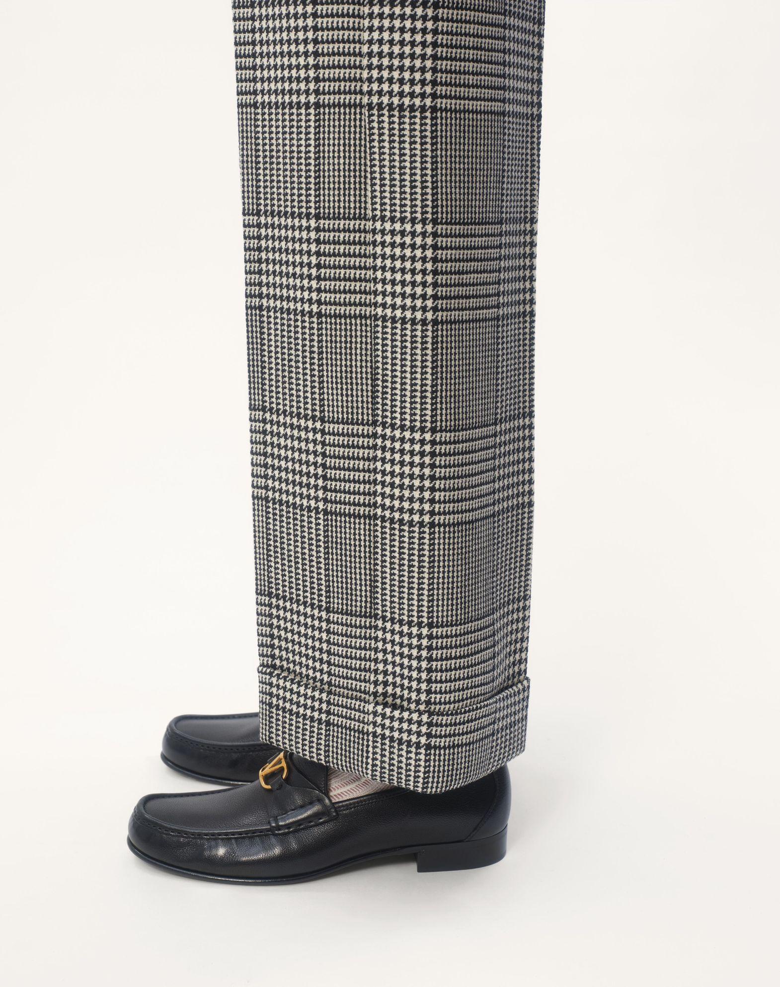 Wool Pants With Turn-Ups With Check Pattern On Houndstooth Product Image