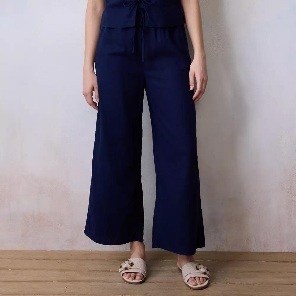 Women's LC Lauren Conrad Pull-On Soft Pants, Size: XL, Yellow White Chip Product Image