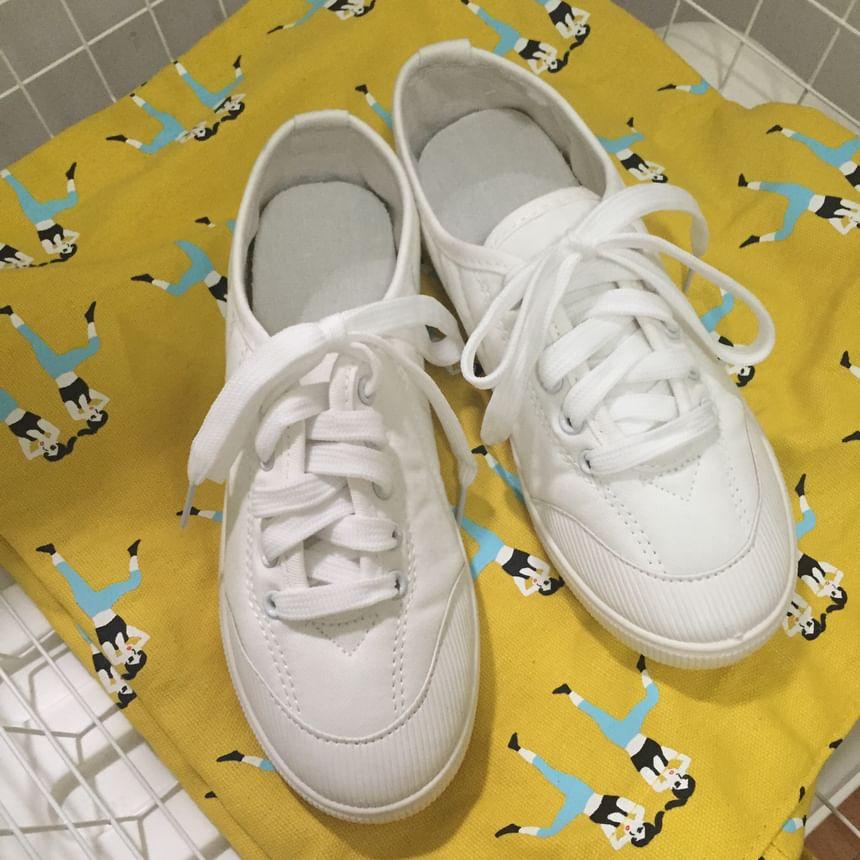 Plain Lace Up Canvas Sneaker Product Image