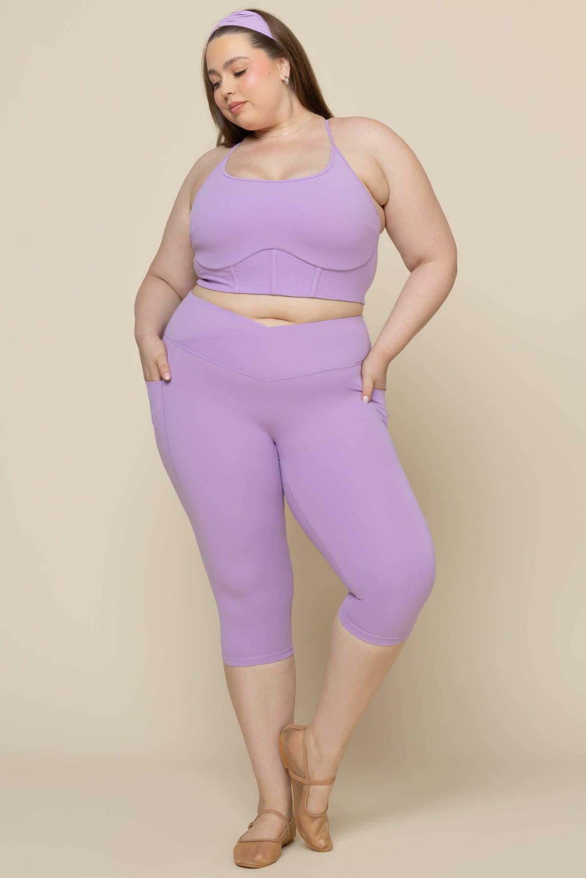 Plié Corset Crop Bralette - Mystic Purple Product Image