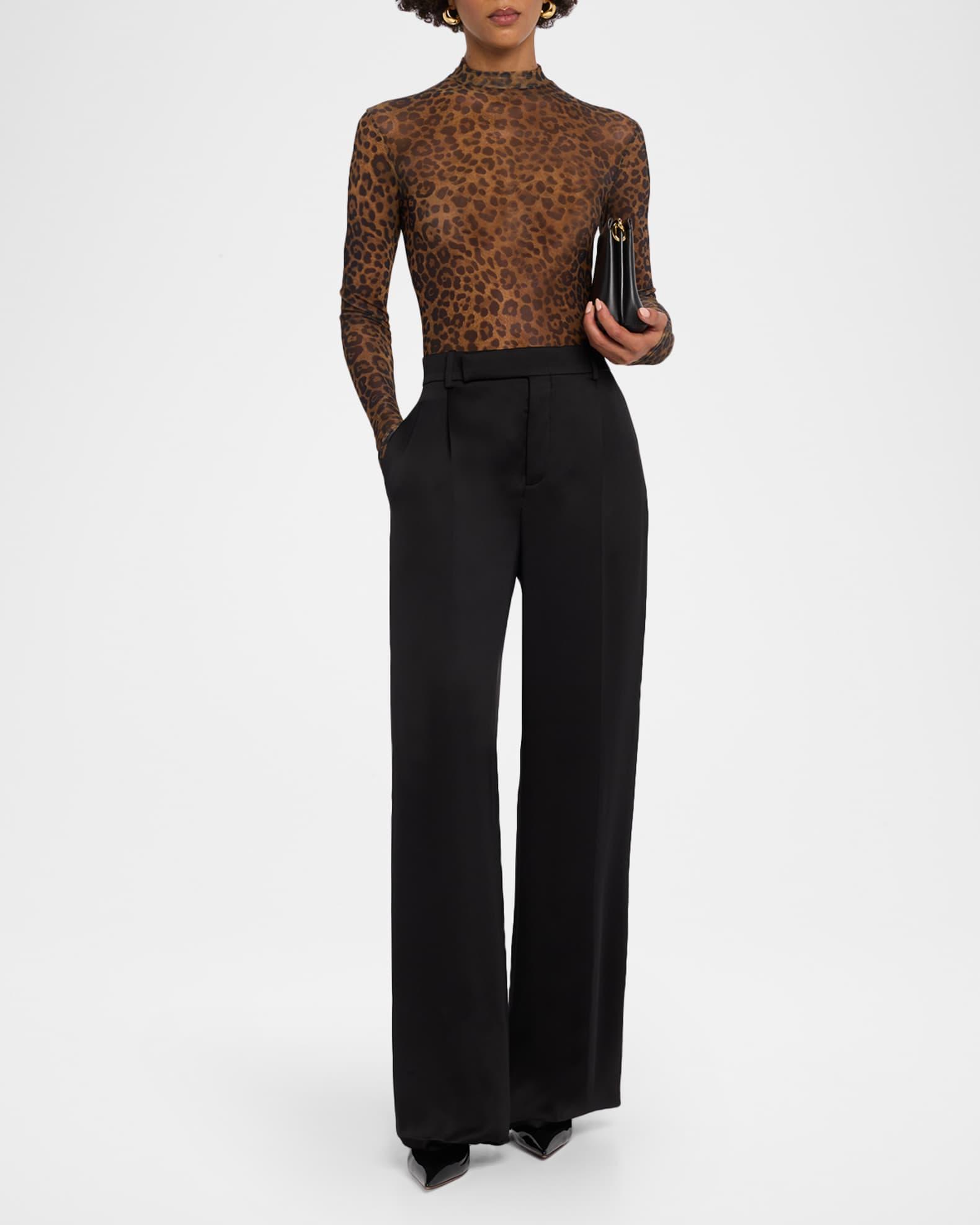 Leopard-Print Mesh Bodysuit Product Image