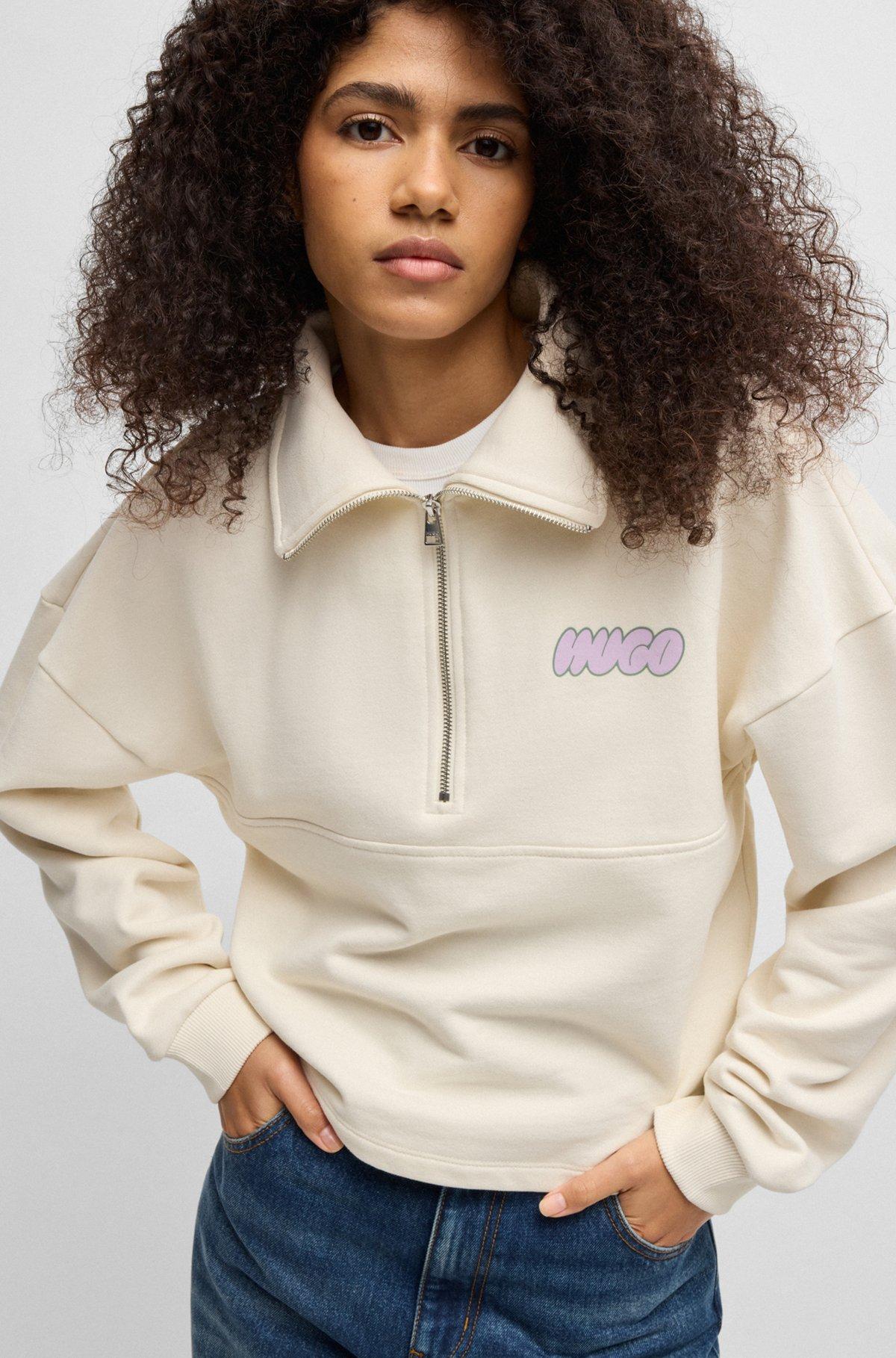 Cotton-terry sweatshirt with seasonal logo graphics Product Image