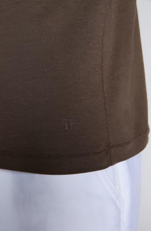 TOM FORD Slim-fit Lyocell And Cotton-blend Jersey T-shirt In Brown Product Image