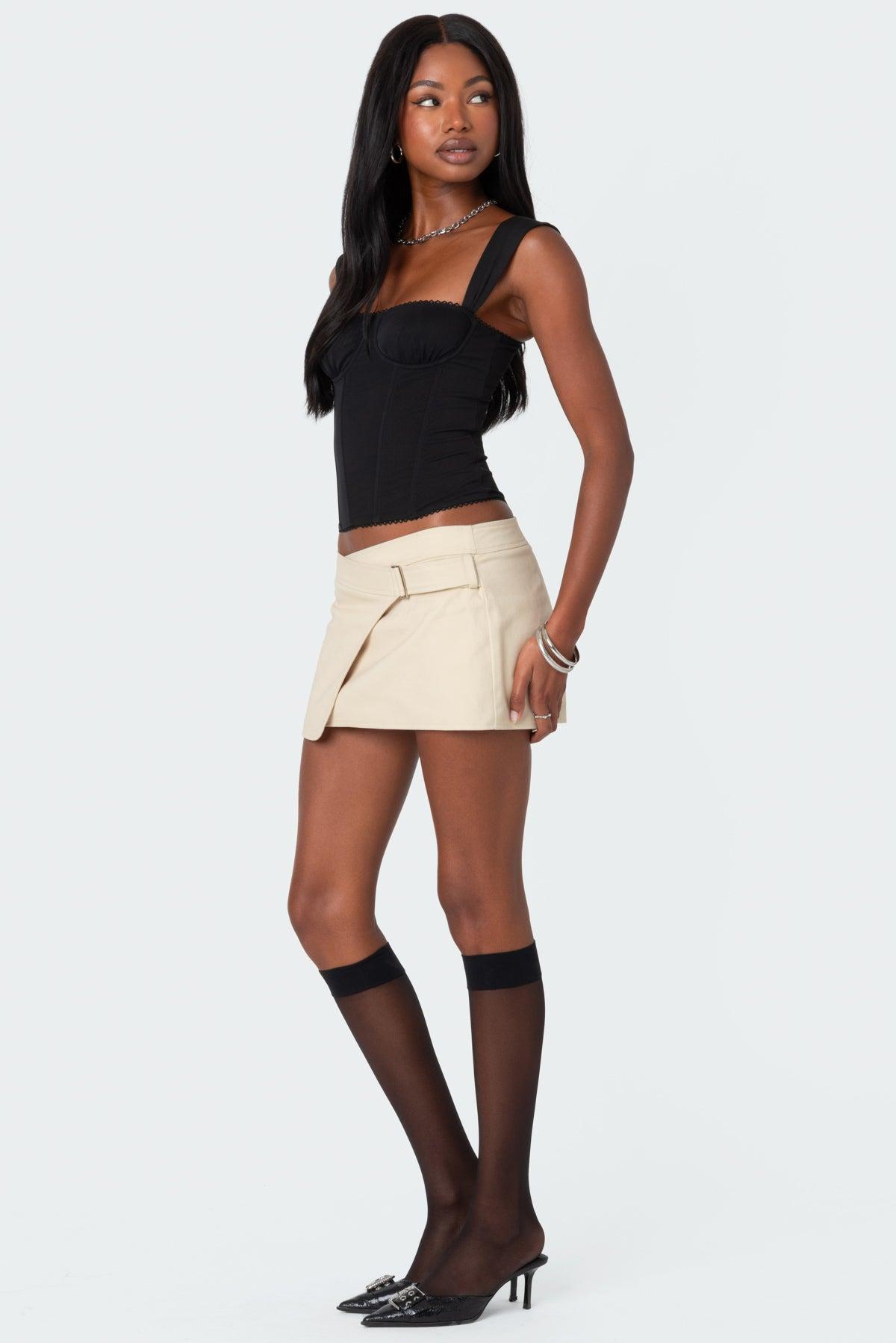 Belted Mini Wrap Skirt Product Image