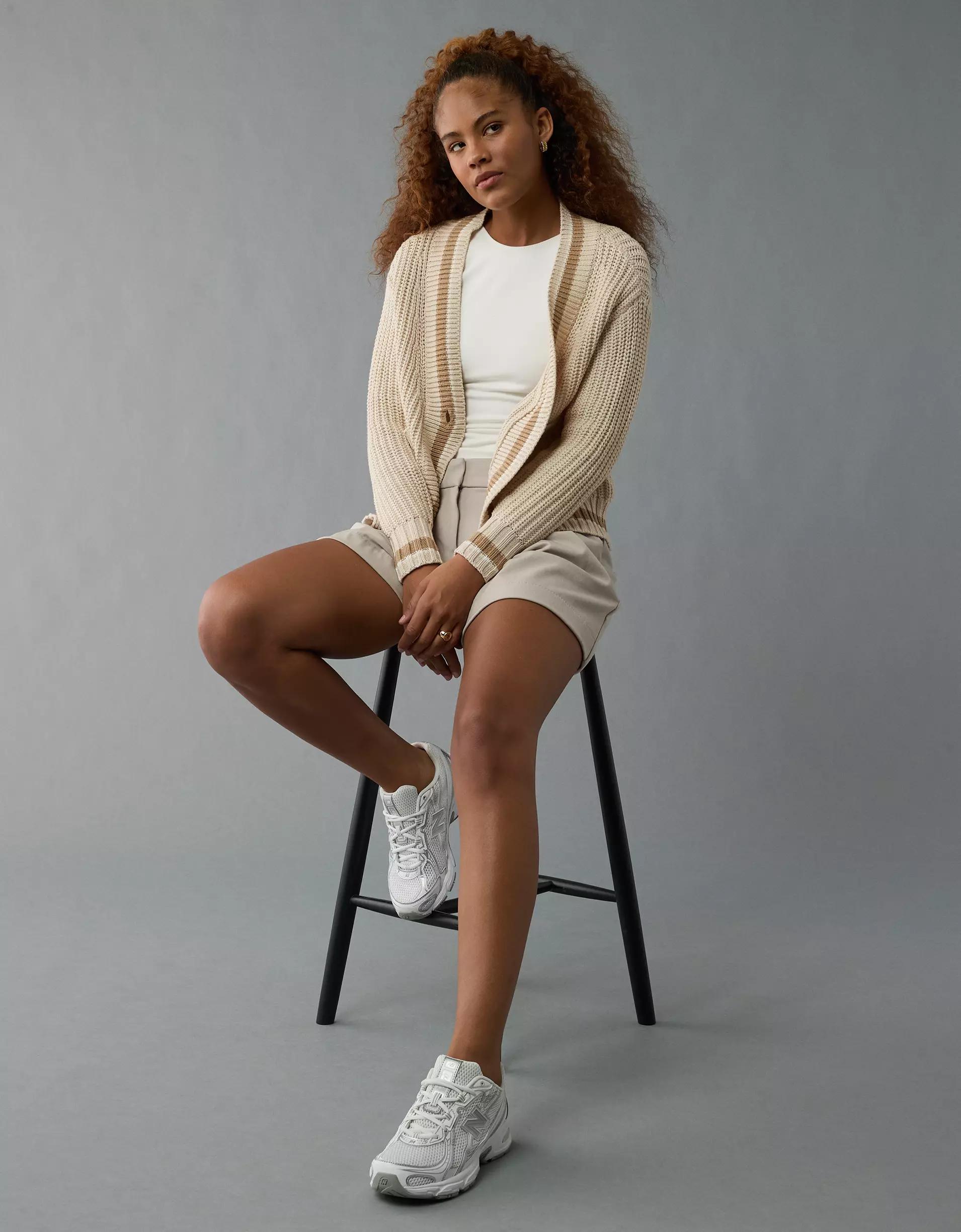 AE Tipped Button-Up Cardigan Product Image