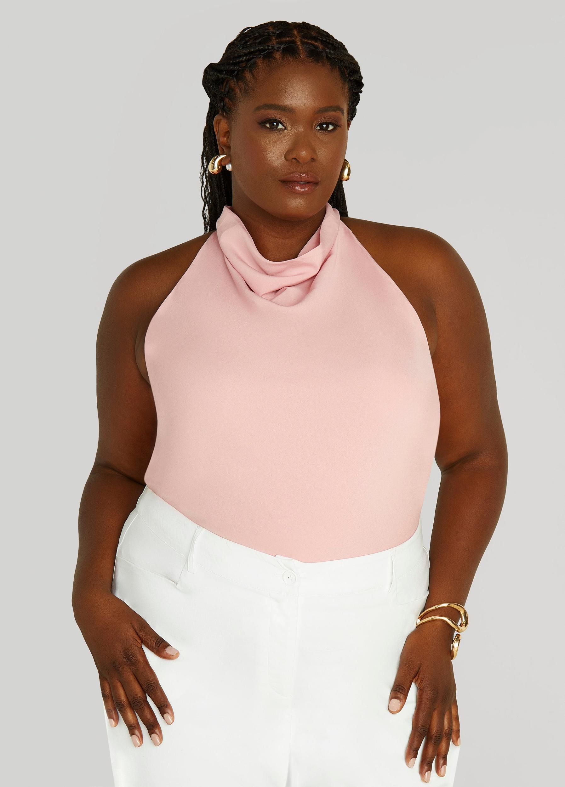 Plus Size Satin Cowl Neck Top Ashley Stewart Product Image