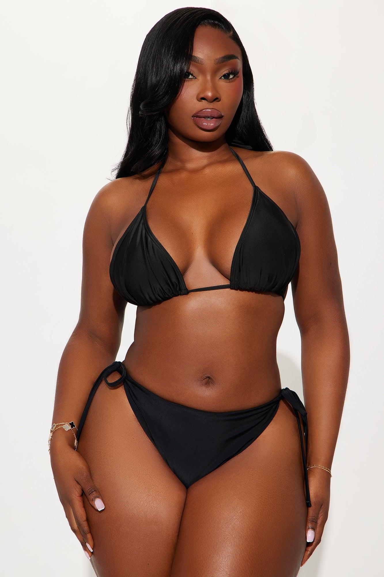 Untamed Zebra 3 Piece Bikini Set - Black Product Image