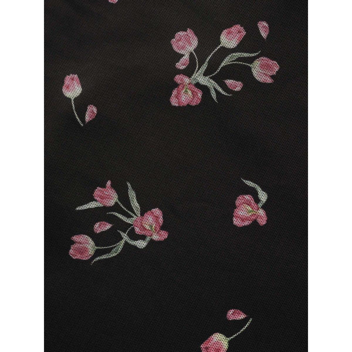 Plus Size Everywhere Dress - Cowl Neck Rose Patchwork Dress Black Women Elegant Patchwork Non Sleeveless Curvy BloomChic 22-24/3X Product Image