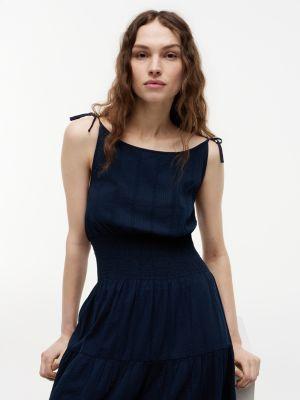 Tiered Seersucker Midi Dress Product Image