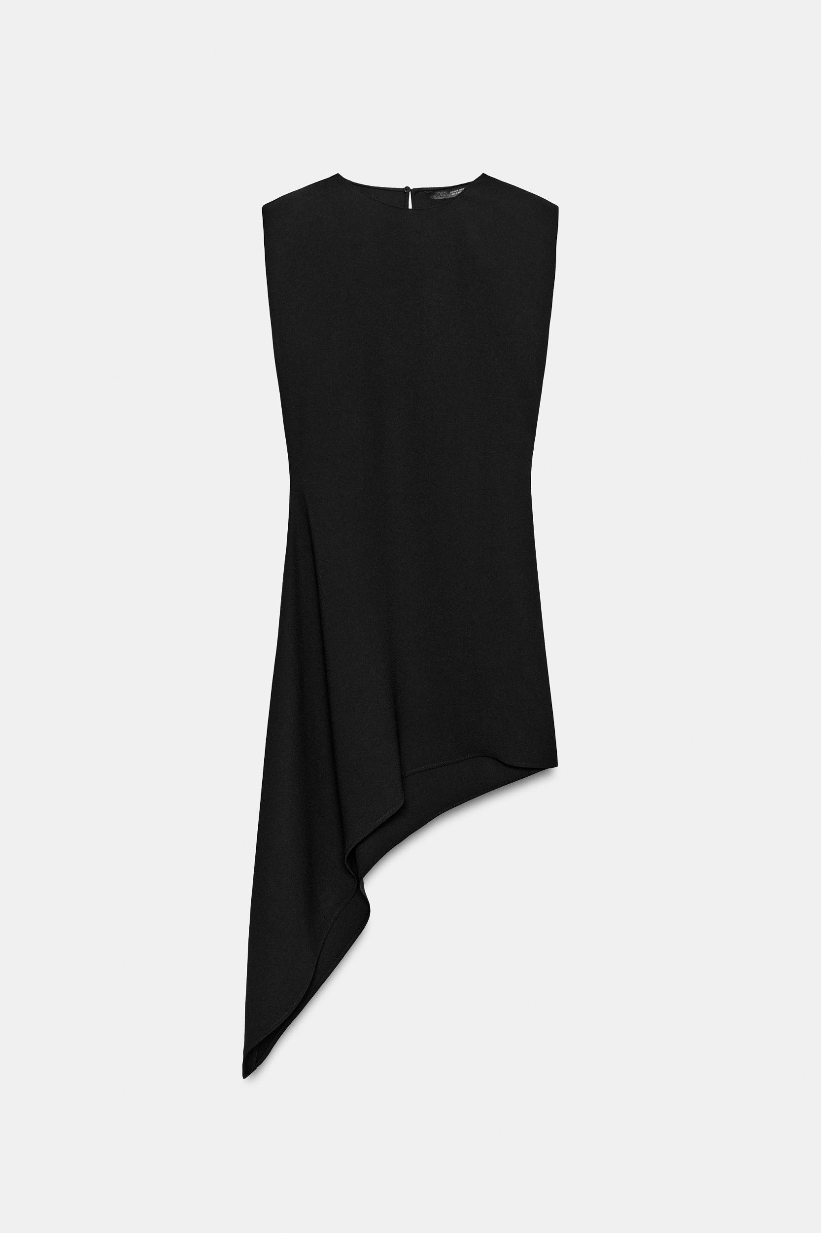 ASYMMETRIC SHORT DRESS WITH SHOULDER PADS Product Image