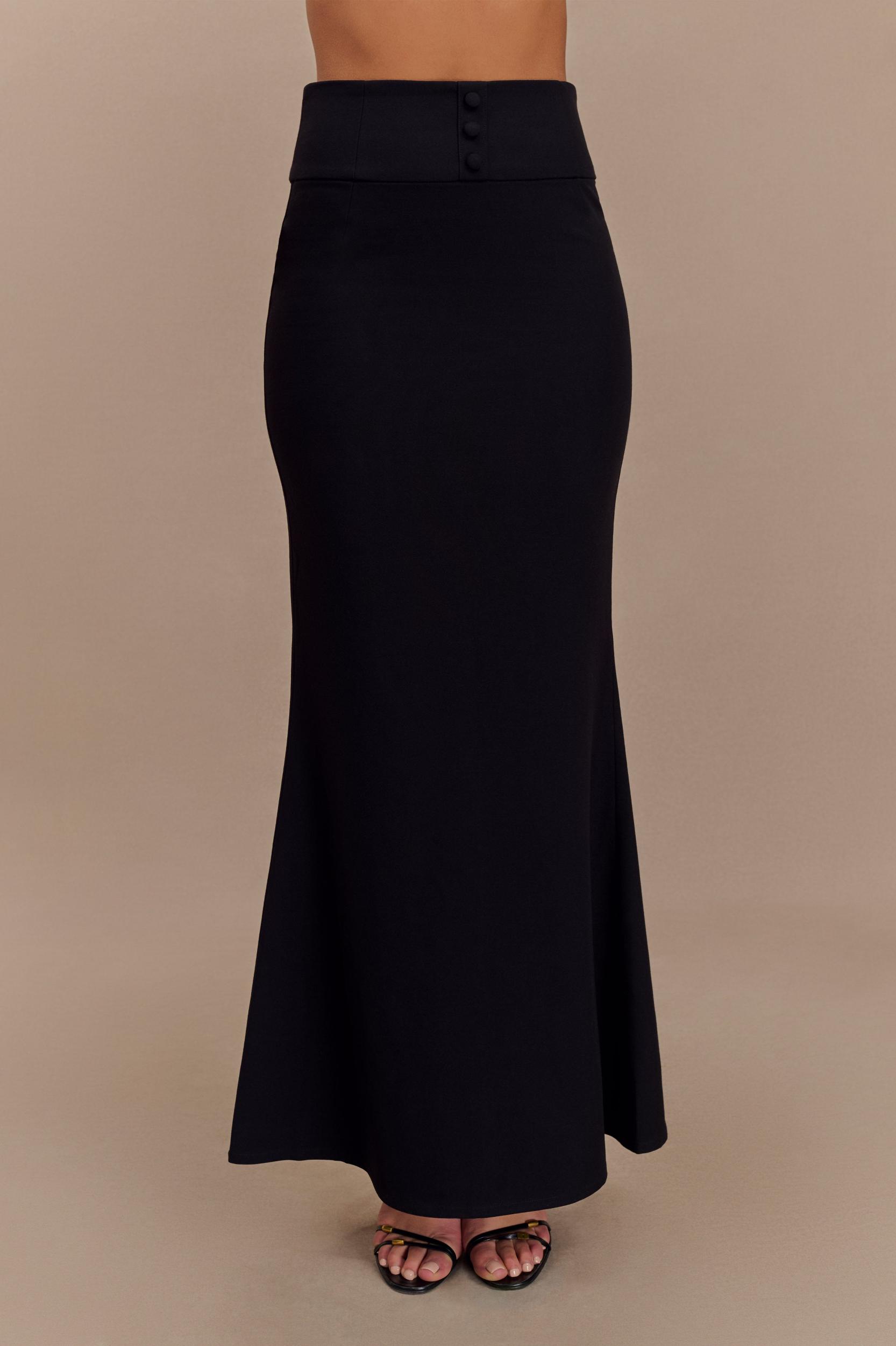 Grace Suiting Maxi Skirt - Black Product Image