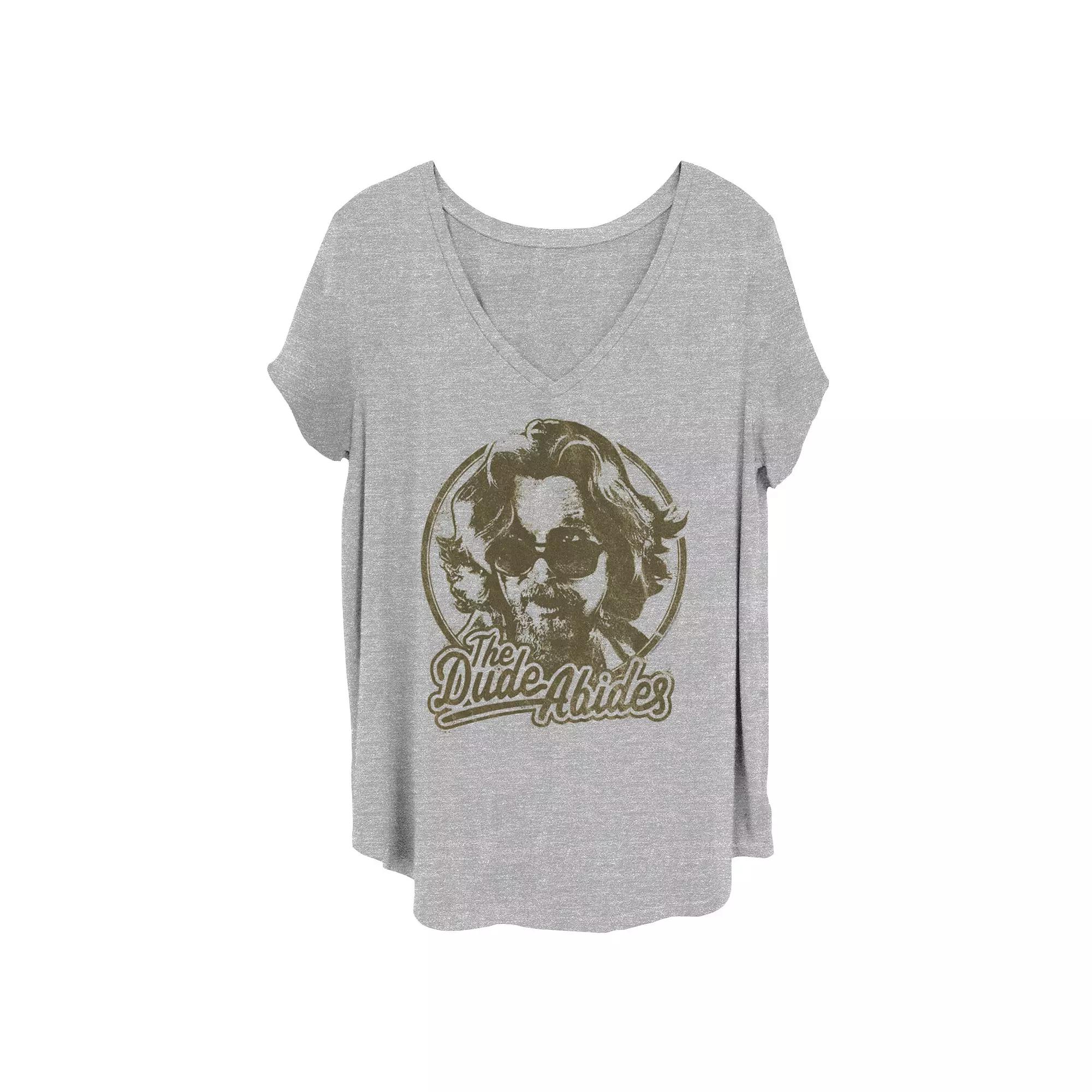 Juniors' Plus Size Big Lebowski "The Dude Abides" Portrait Tee, Girl's, Size: 2XL, Grey Gray Product Image
