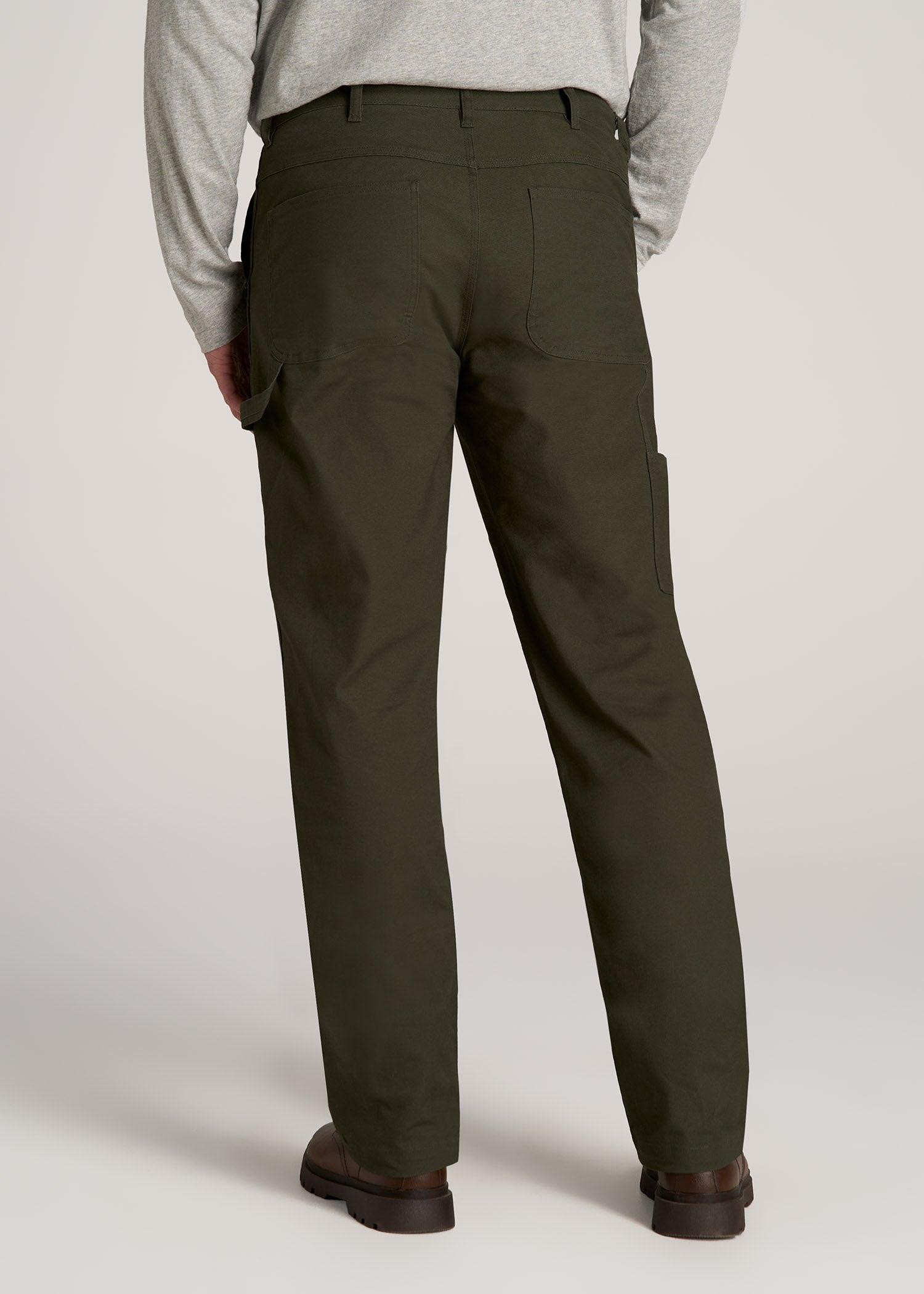 LJ&S Stretch Canvas REGULAR-FIT Carpenter's Pants for Tall Men in Thyme Green Male Product Image