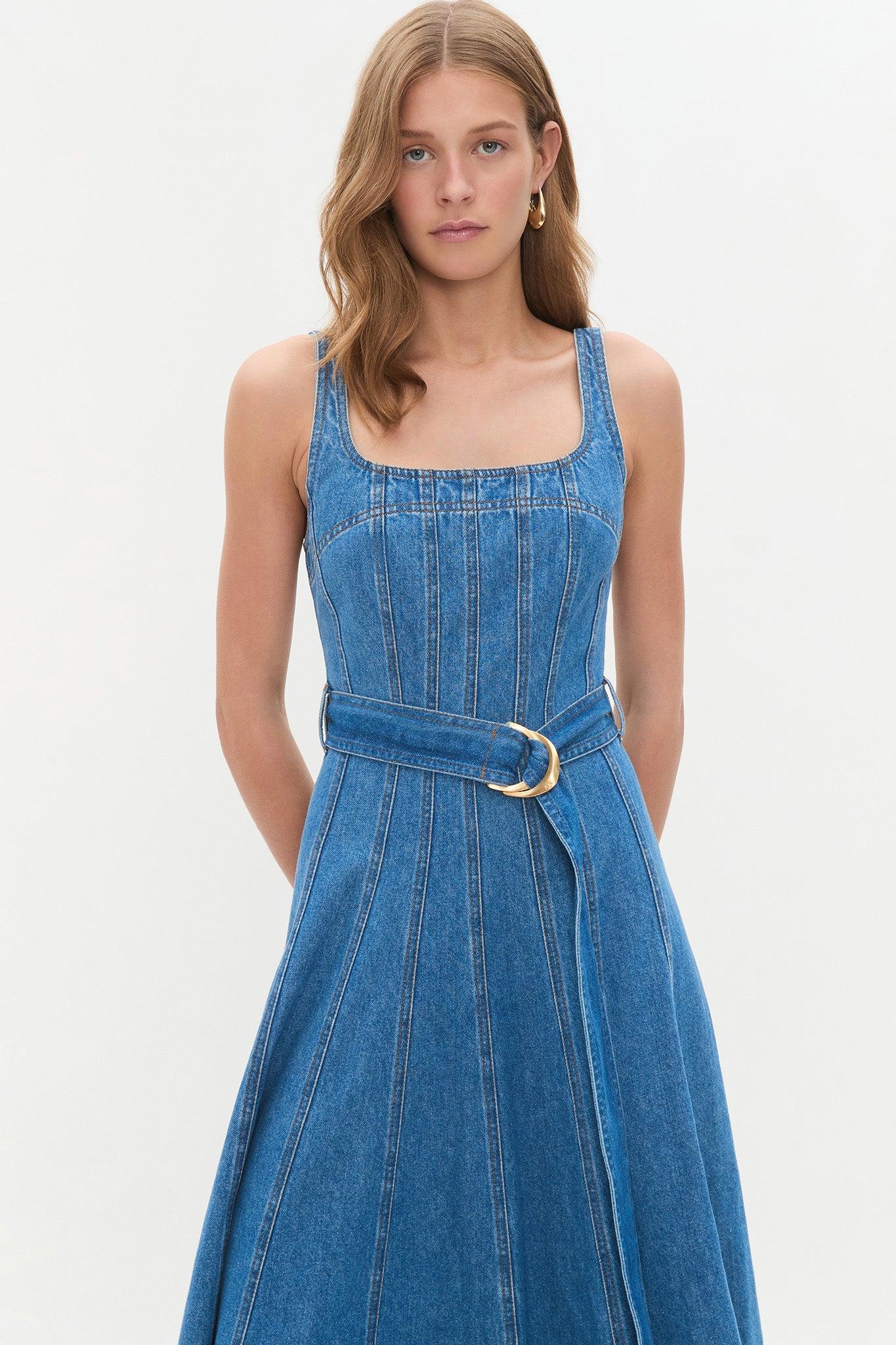 Rainer Denim Midi Dress Product Image