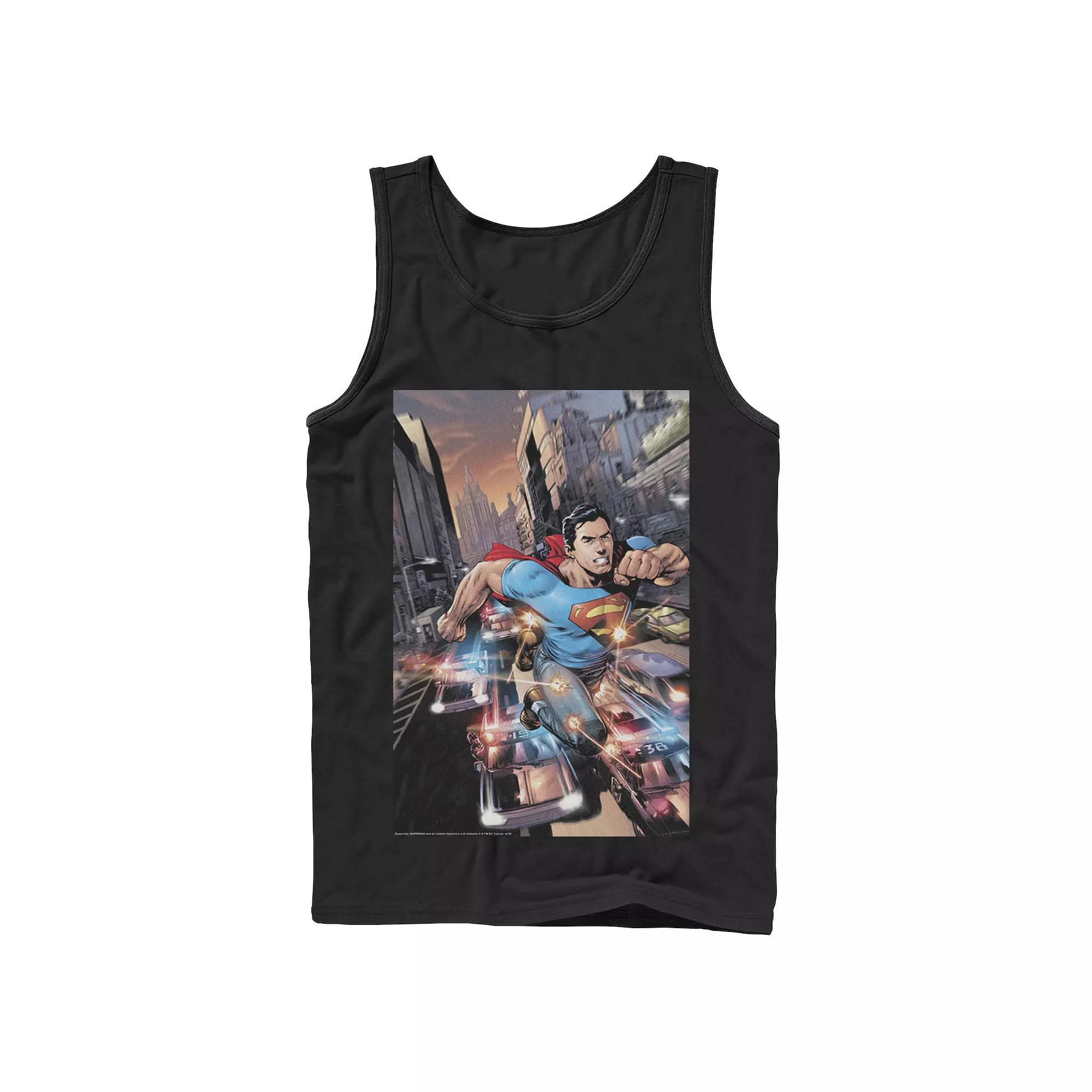 Men's DC Comics Superman Flashing Lights Poster Tank Top,  Product Image