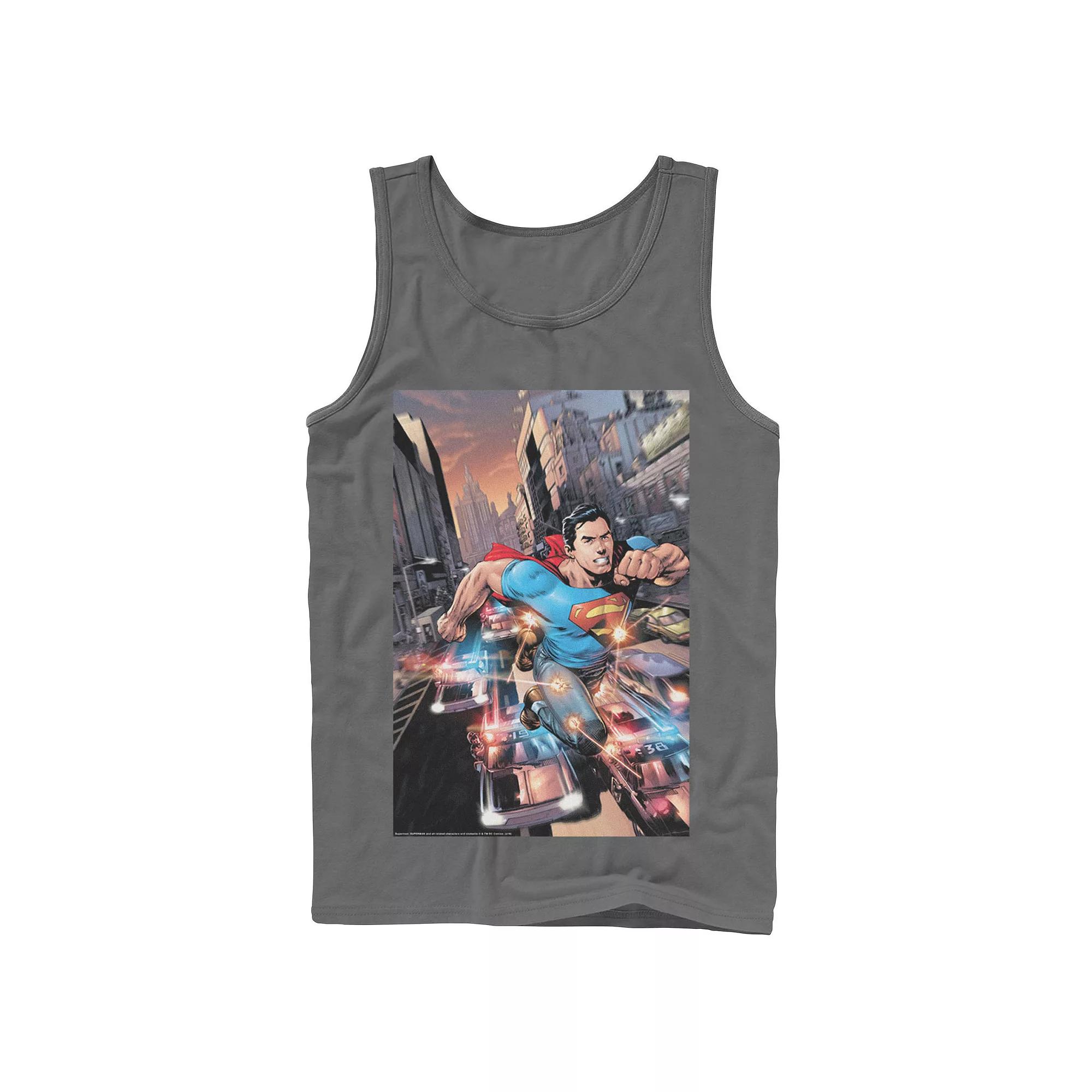Men's DC Comics Superman Flashing Lights Poster Tank Top,  Product Image