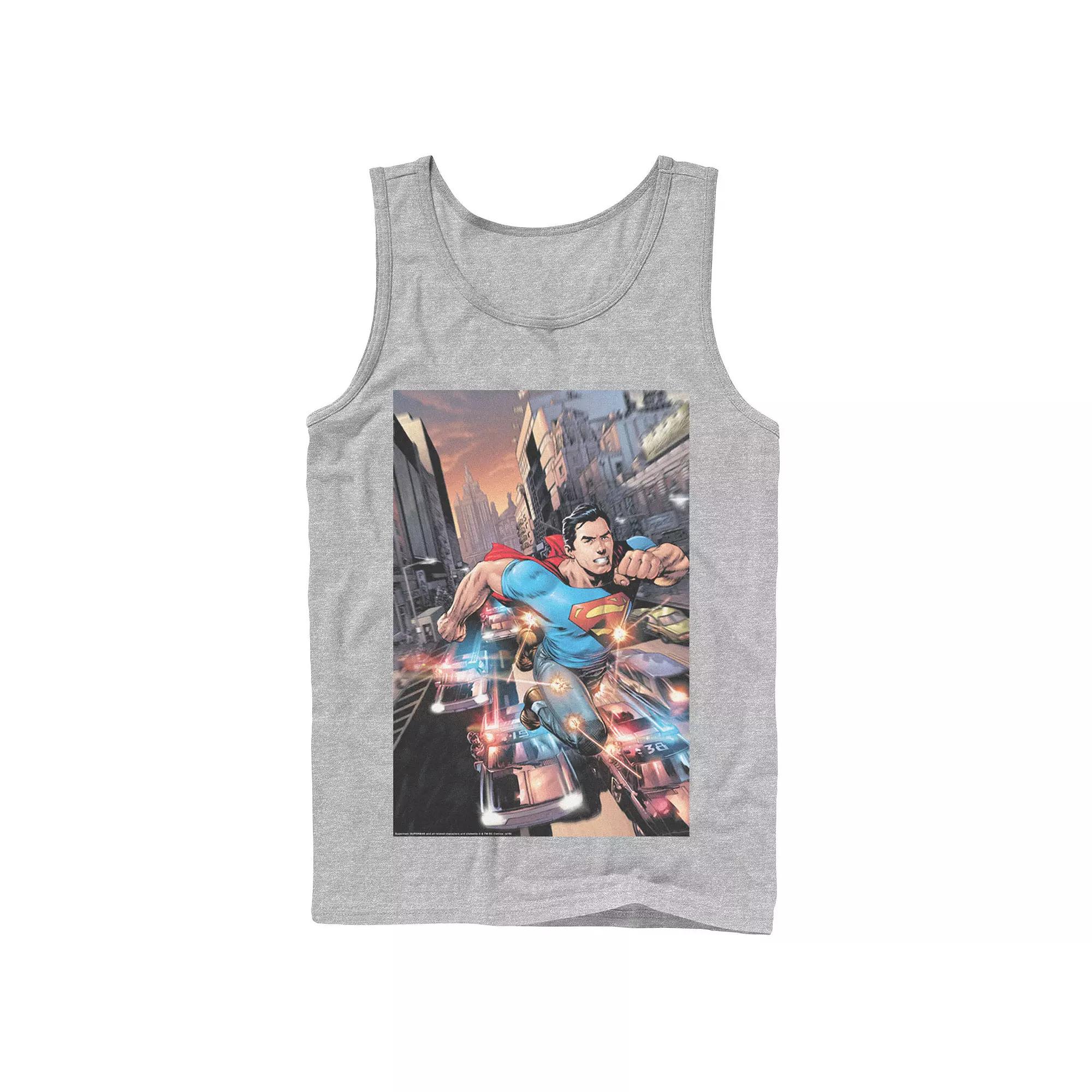 Men's DC Comics Superman Flashing Lights Poster Tank Top,  Product Image