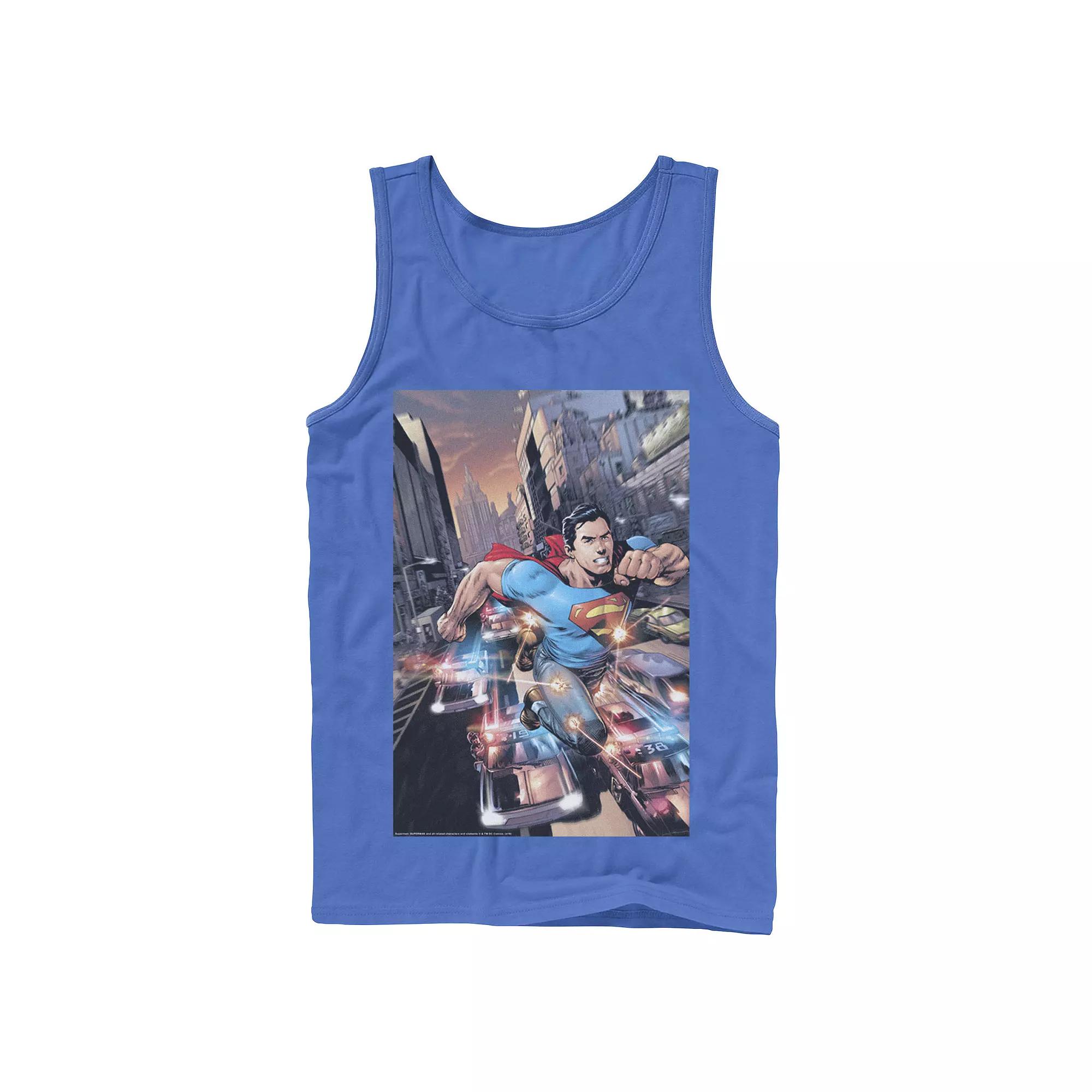 Men's DC Comics Superman Flashing Lights Poster Tank Top,  Product Image