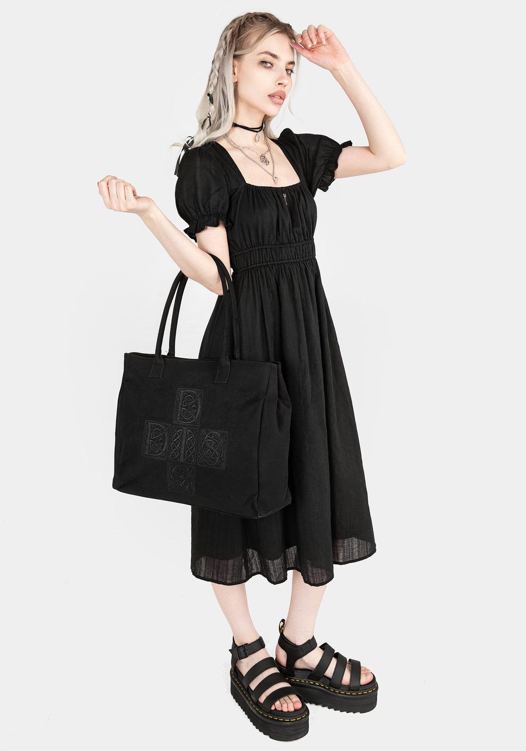 Obsidian Cotton Smock Midi Dress Product Image