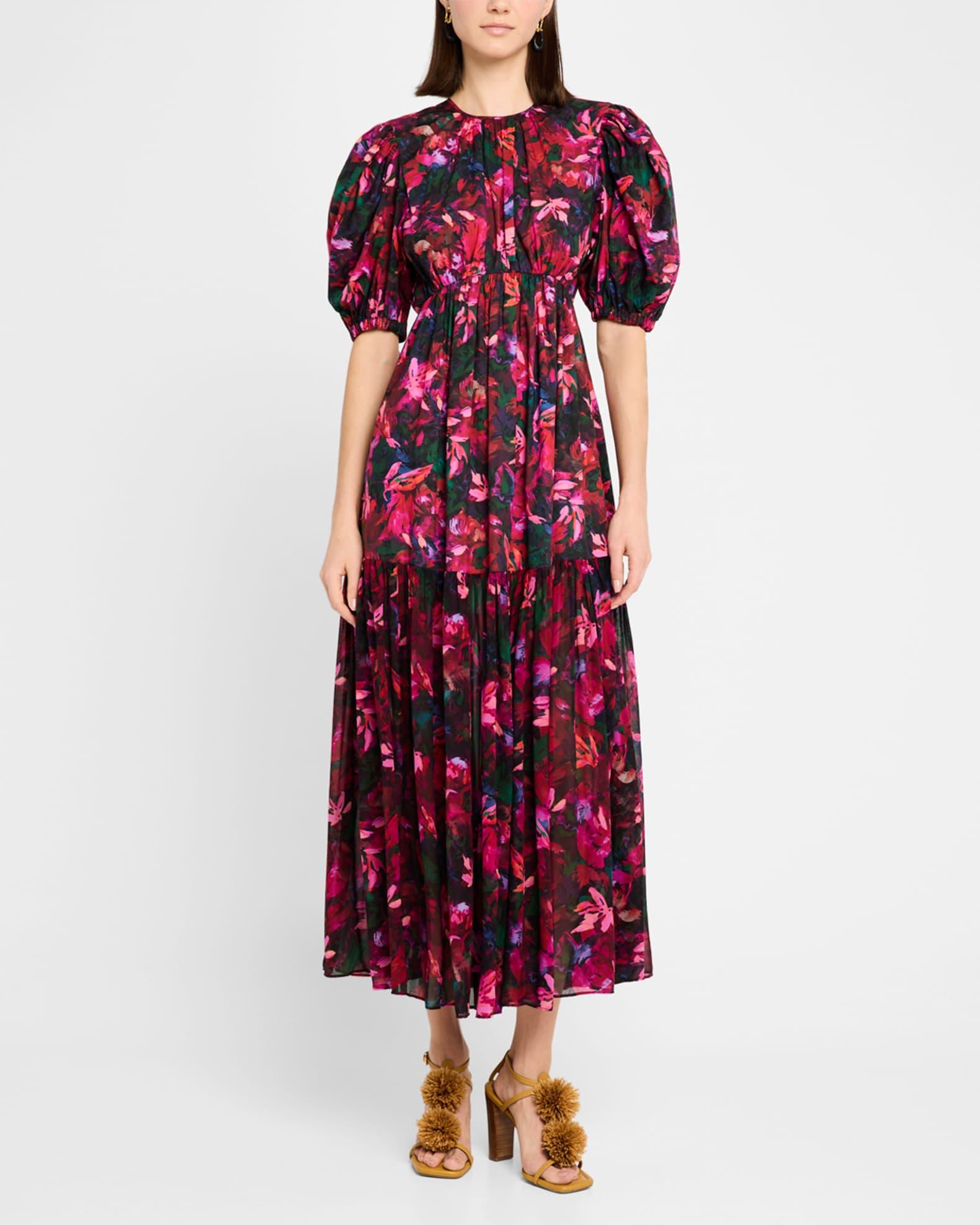 Collage Hibiscus Midi Dress Product Image