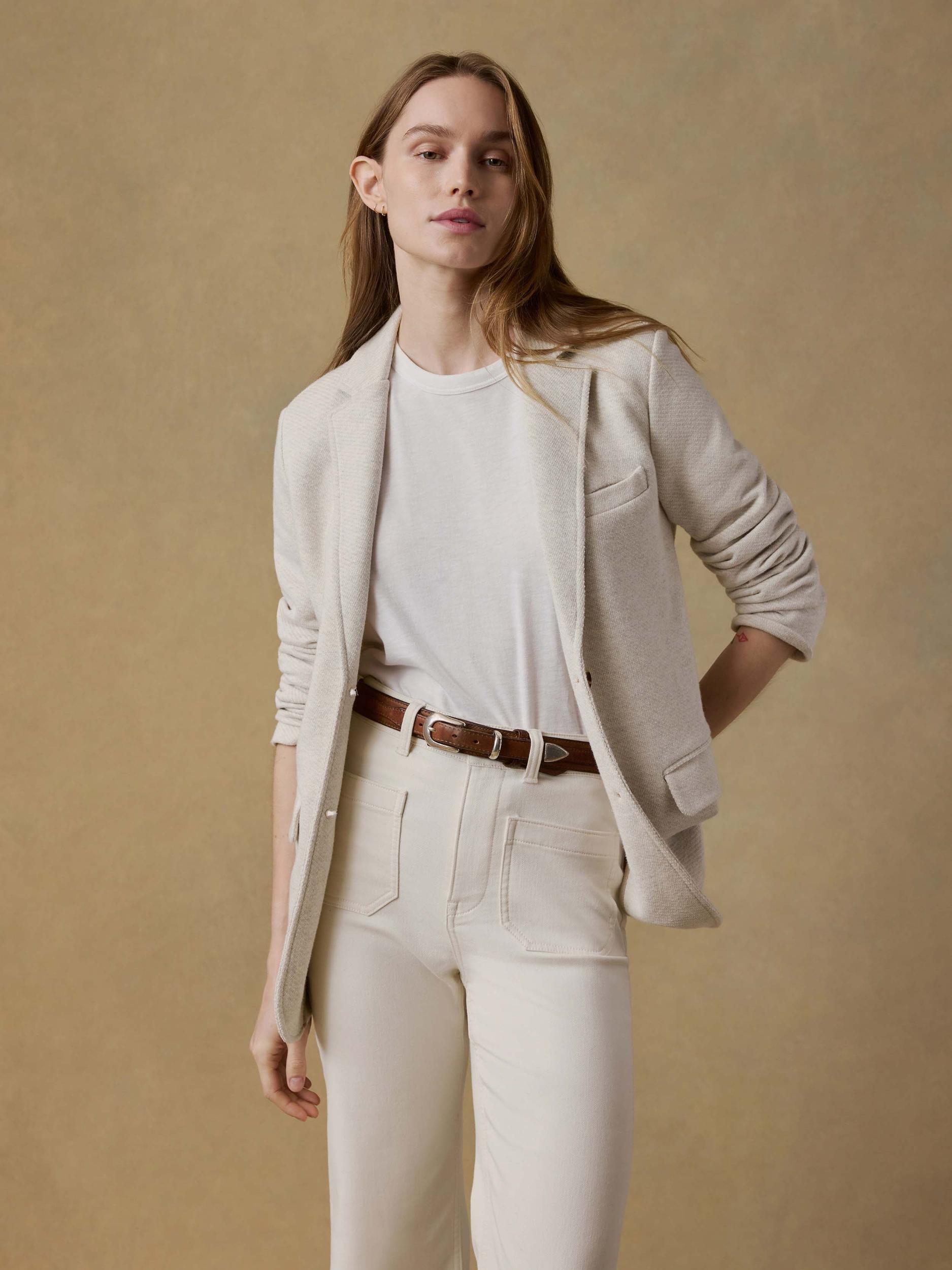 Inlet Knit Blazer - Light Oatmeal Melange Female Product Image