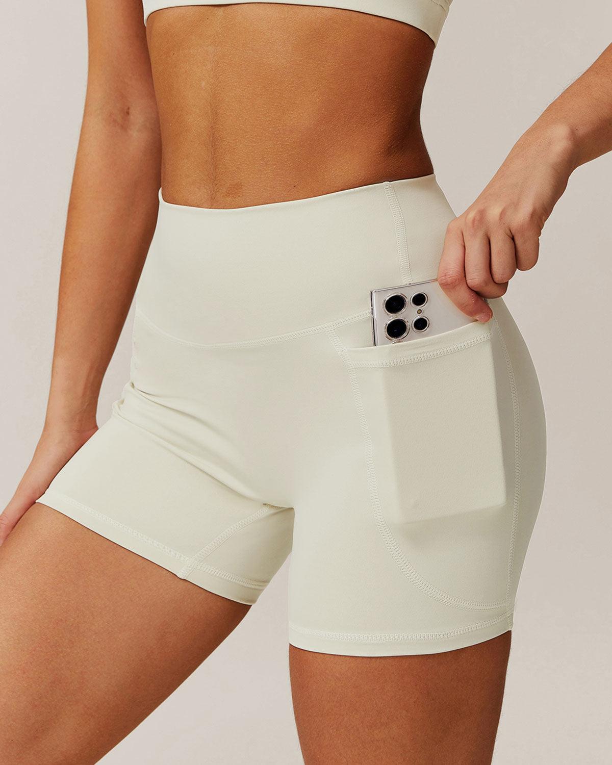 Apricot Pocket High Waisted Yoga Shorts Product Image