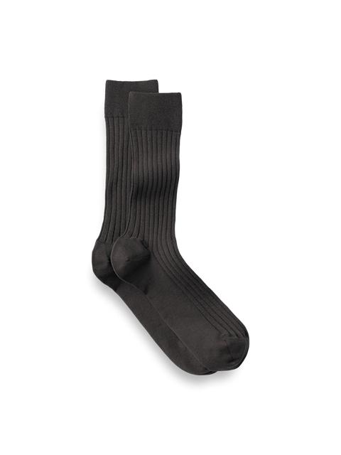 Solid Rib Cotton Blend Sock - Grey Product Image