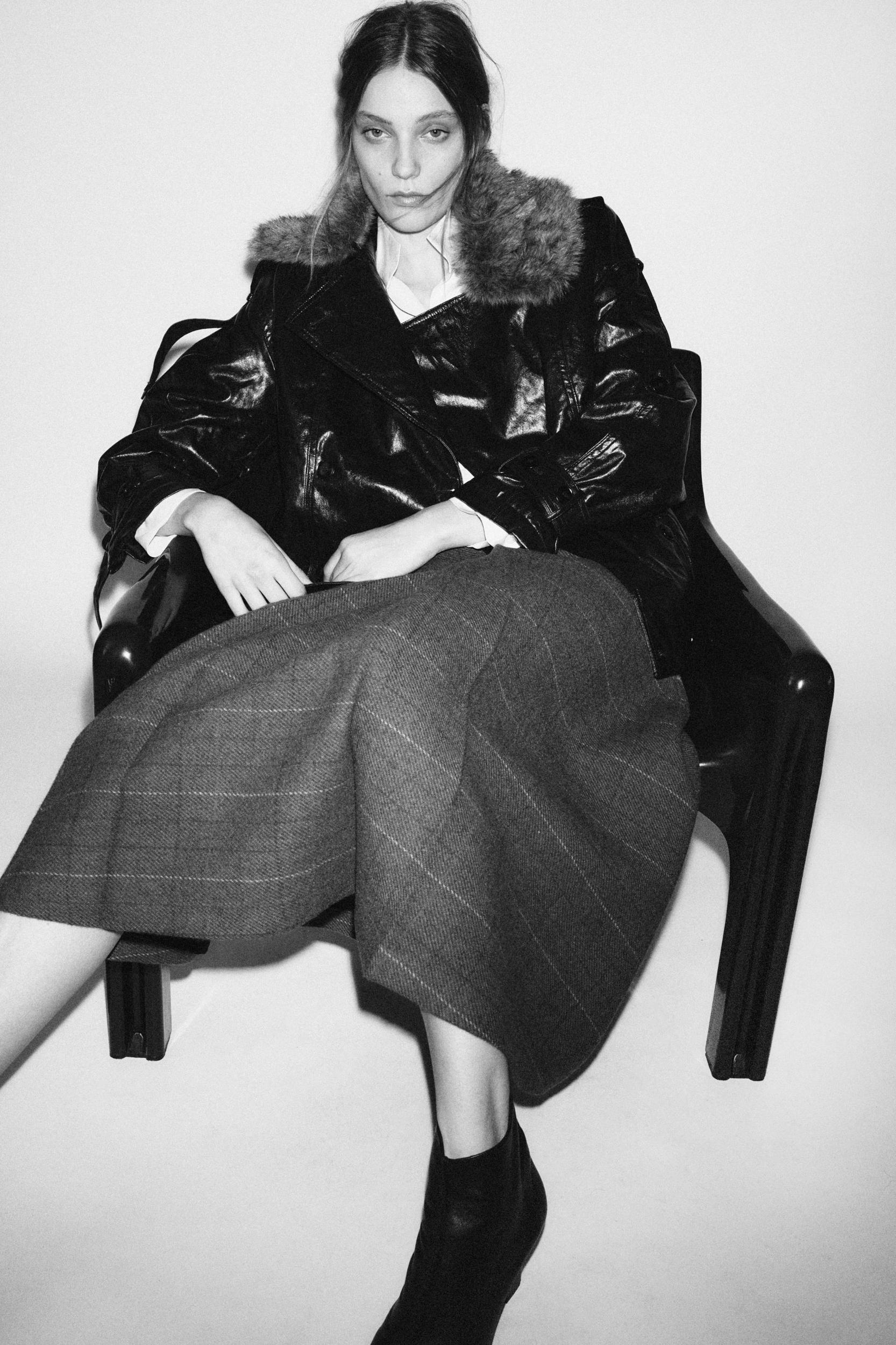 PLAID WOOL SKIRT ZW COLLECTION Product Image