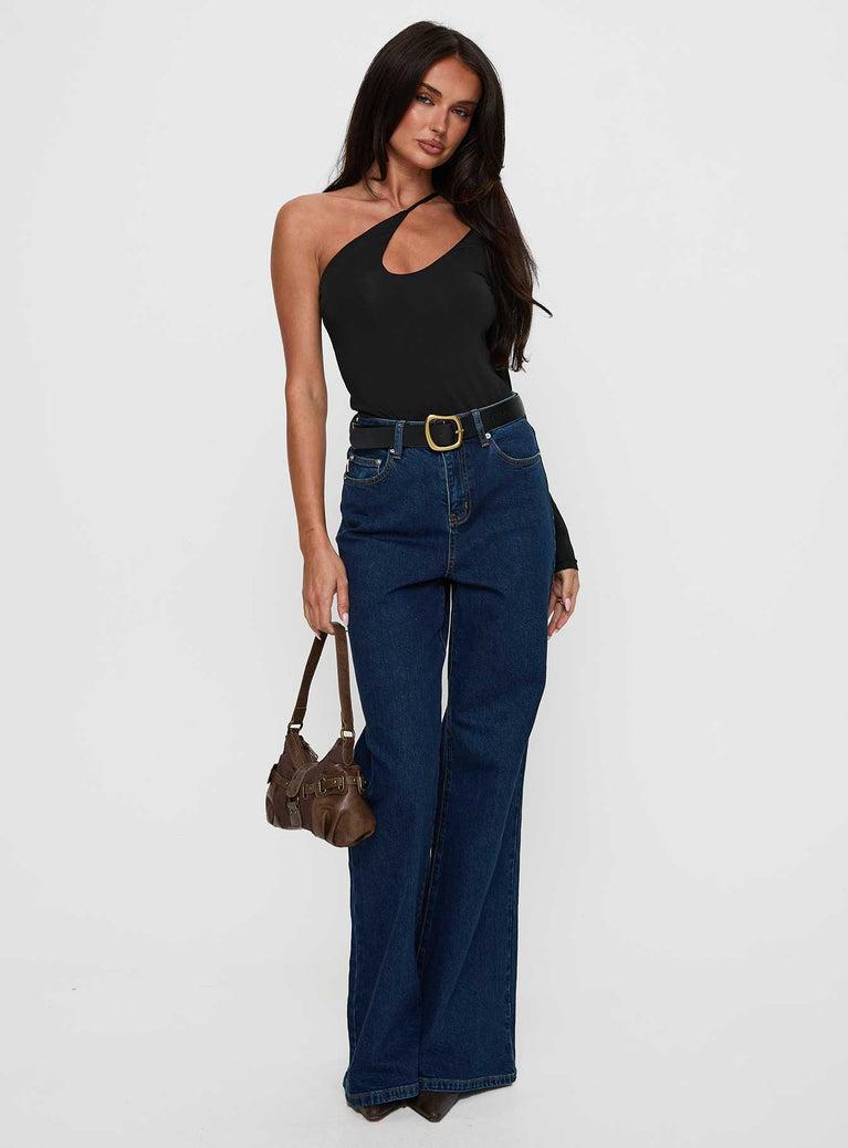 Play Pretend One Sleeve Bodysuit Black Product Image