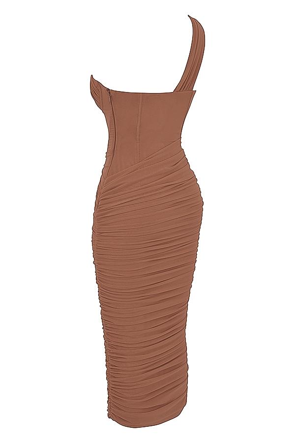 Valentina  scarlet asymmetric cutout midi dress Product Image