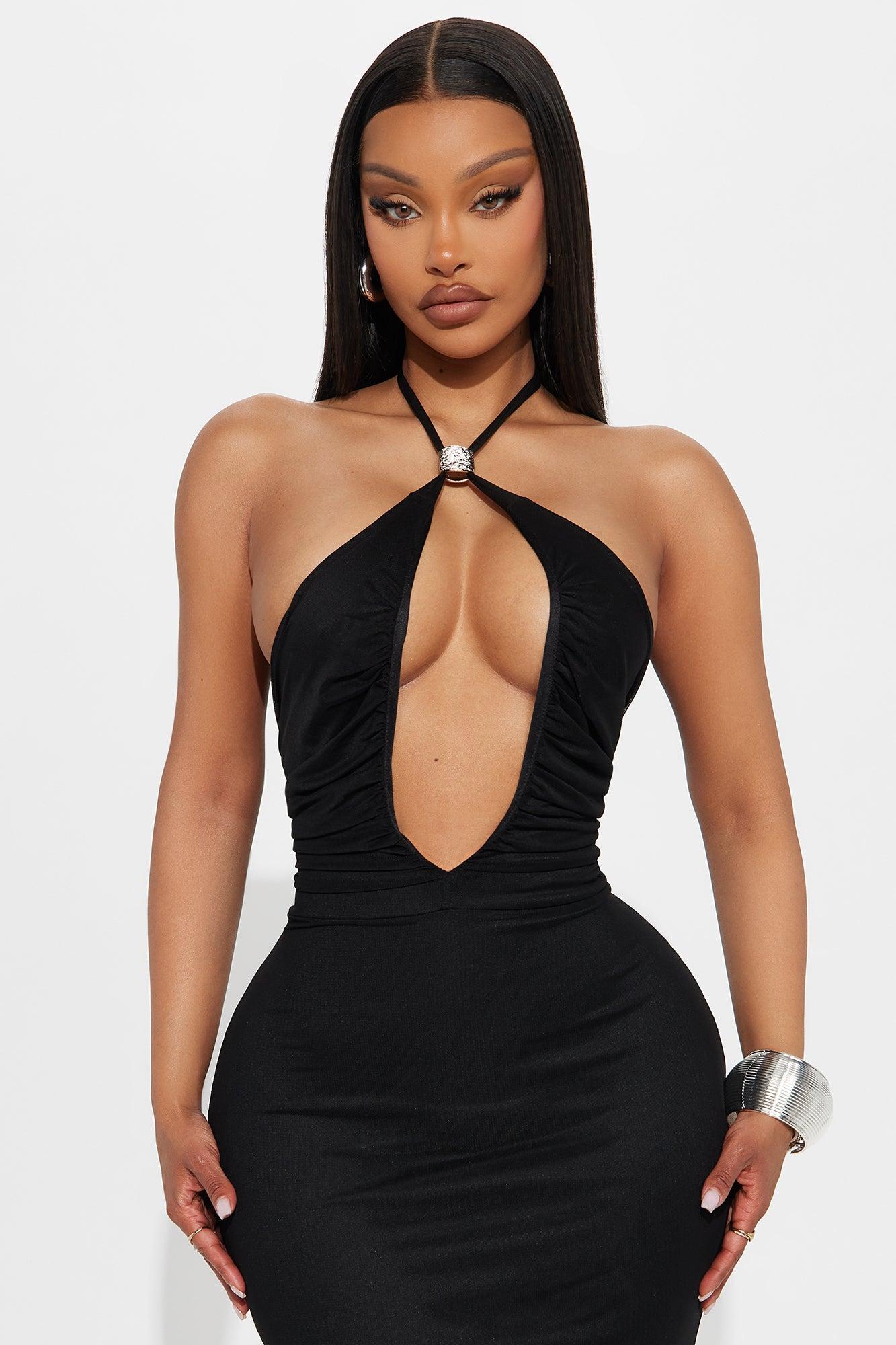 Draya Mesh Maxi Dress - Black Female Product Image