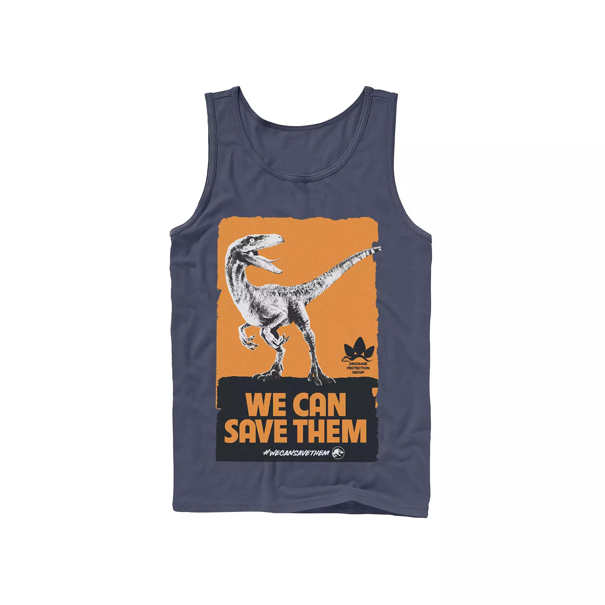 Men's Jurassic World We Can Save Them Poster Tank Top,  Product Image