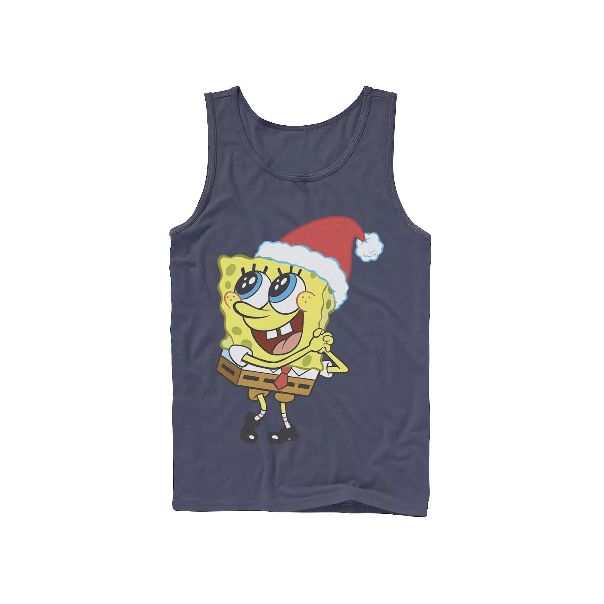 Men's Nickelodeon SpongeBob SquarePants Santa Hat Dreaming Of Christmas Tank Top,  Product Image