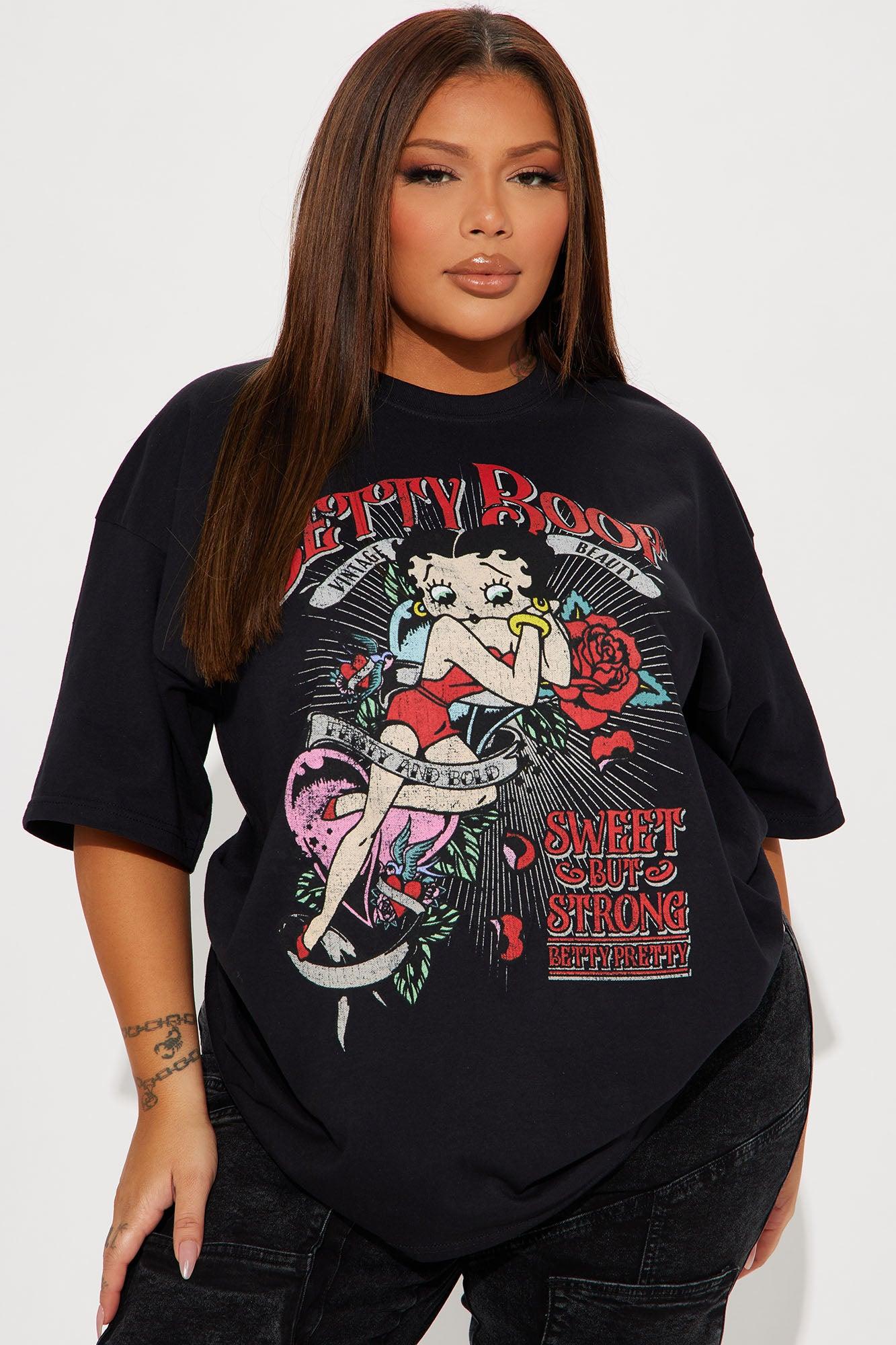 Betty Boop Oversized Graphic Tee - Black Product Image