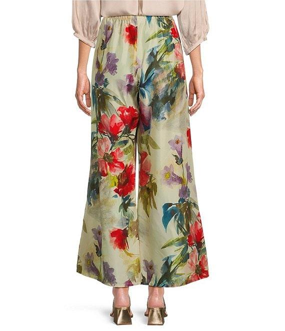 Bryn Walker Osca Fiori Silk Wide Leg Pull-On Pants Product Image
