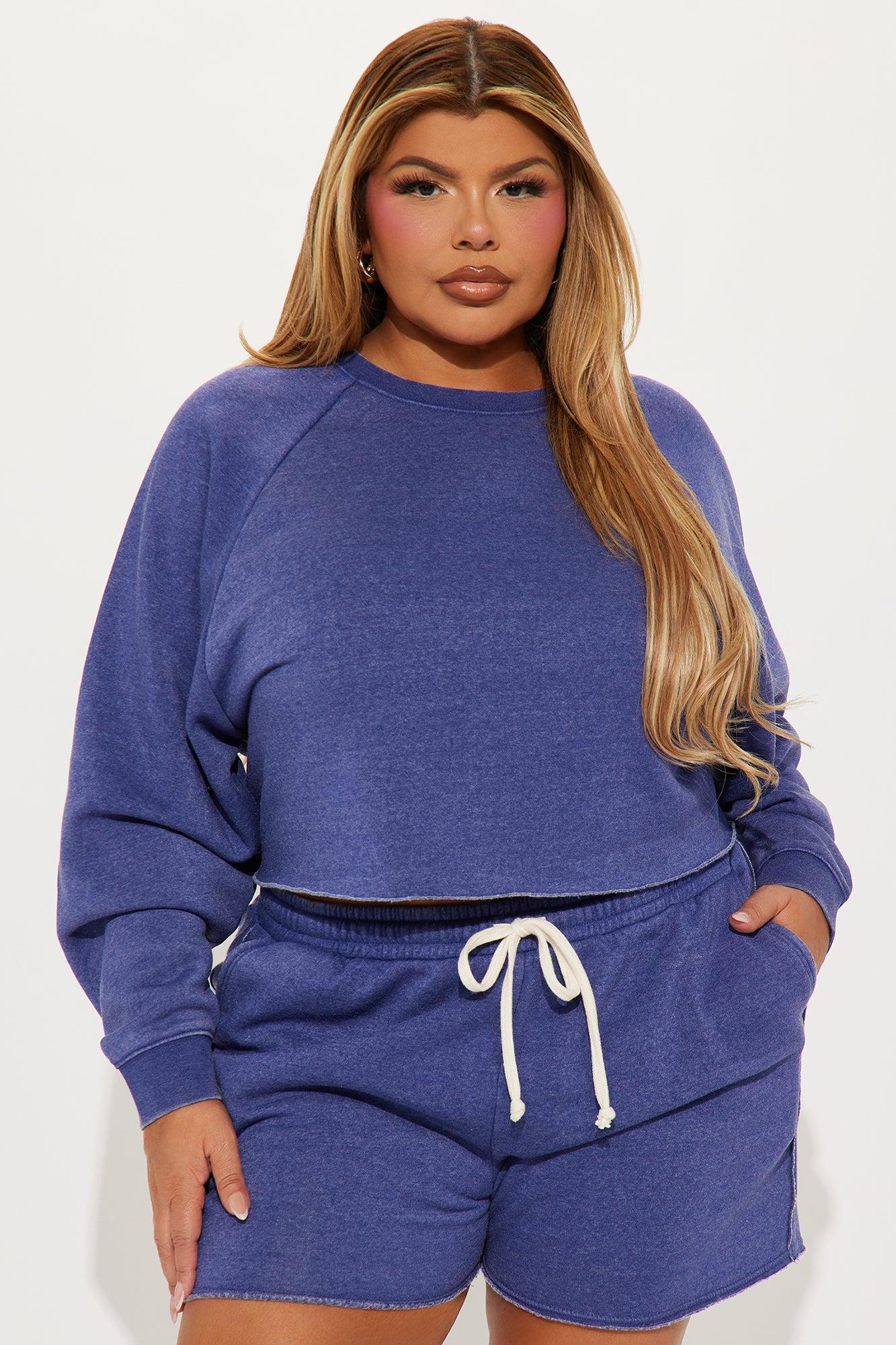 So Soft Washed Fleece Short Set - Indigo Product Image