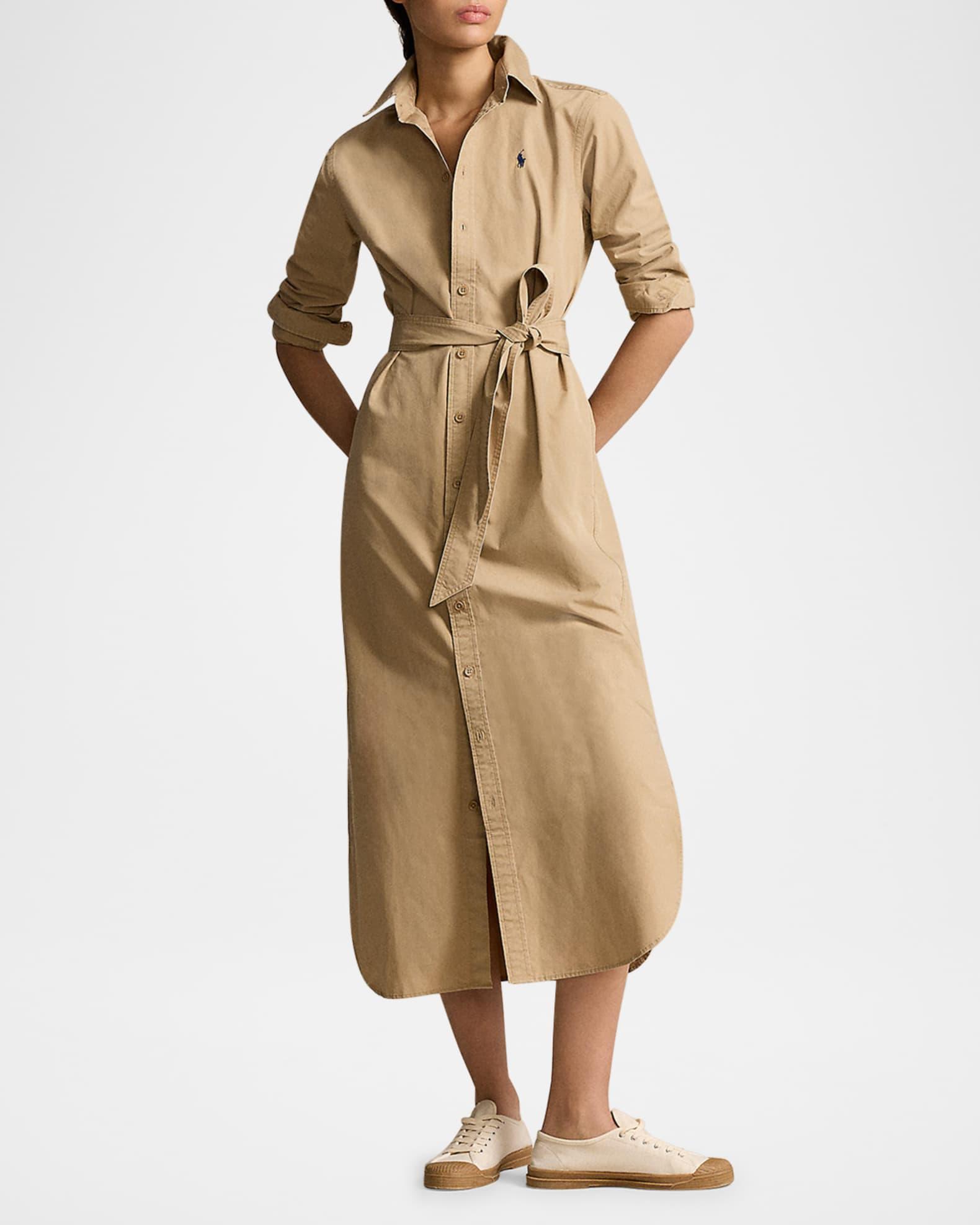 Belted Cotton Midi Shirtdress Product Image