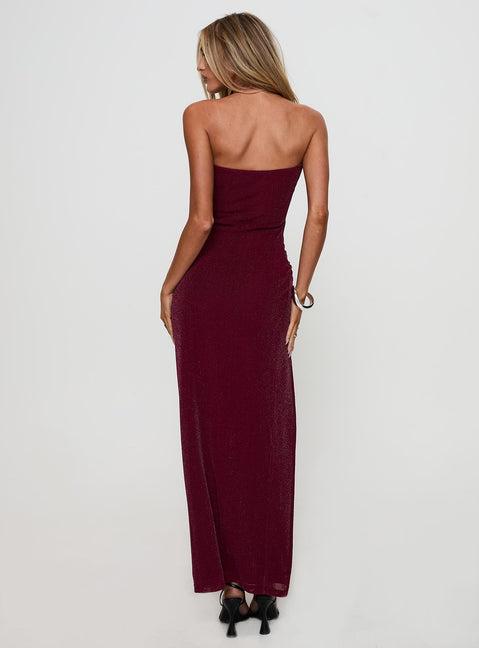 Jeniva Straplesss Maxi Dress Plum Product Image