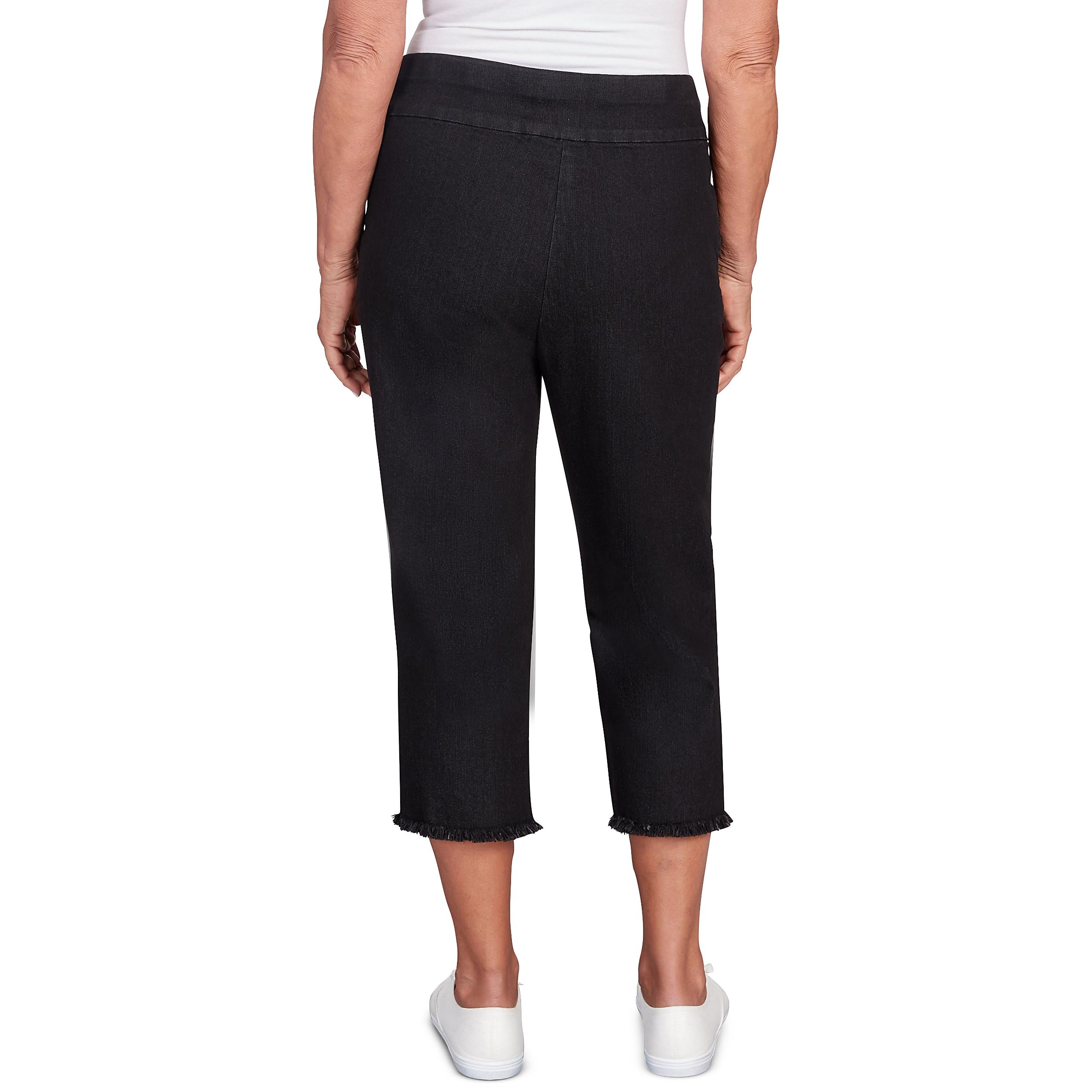 Alfred Dunner Super Stretch Denim Fringe Capri Pant- Petite Product Image