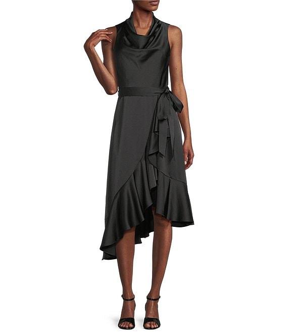 Alex Marie Annalee Satin Cowl Neck Sleeveless Midi Dress Product Image