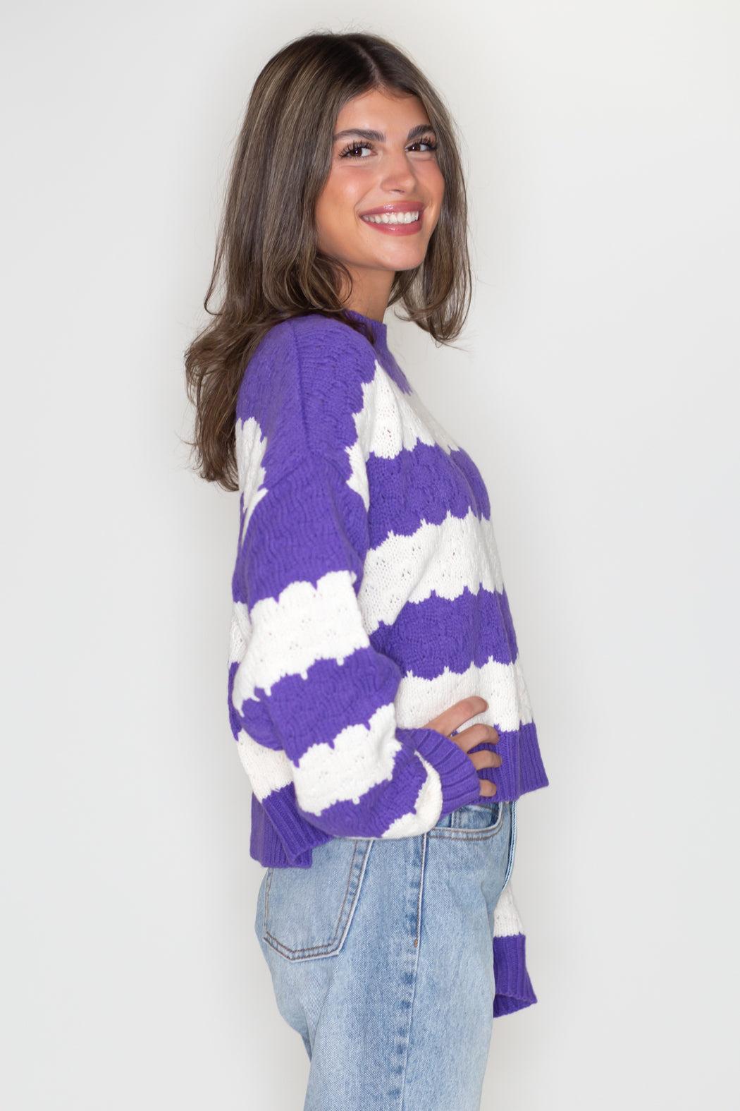Scallop Stripe Sweater Product Image