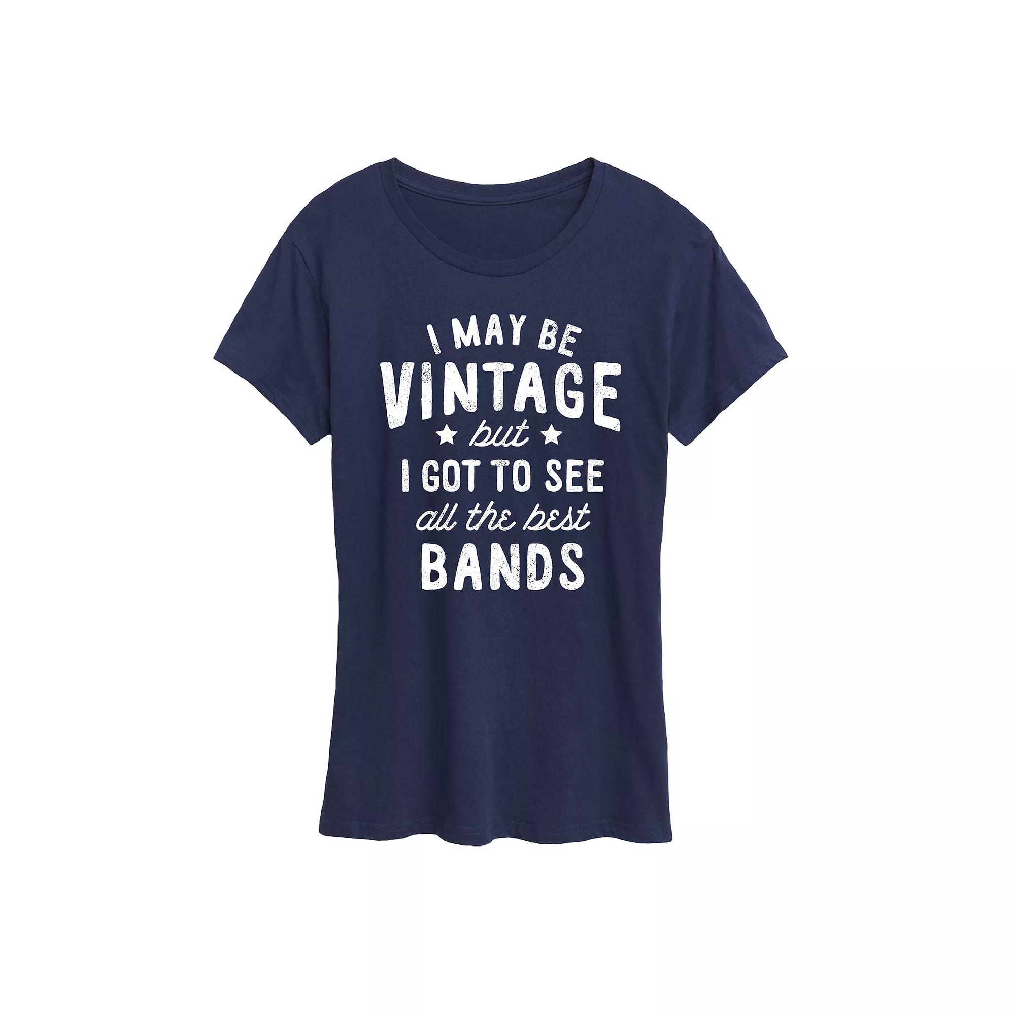 Women's I May Be Vintage Best Bands Graphic Tee,  Product Image