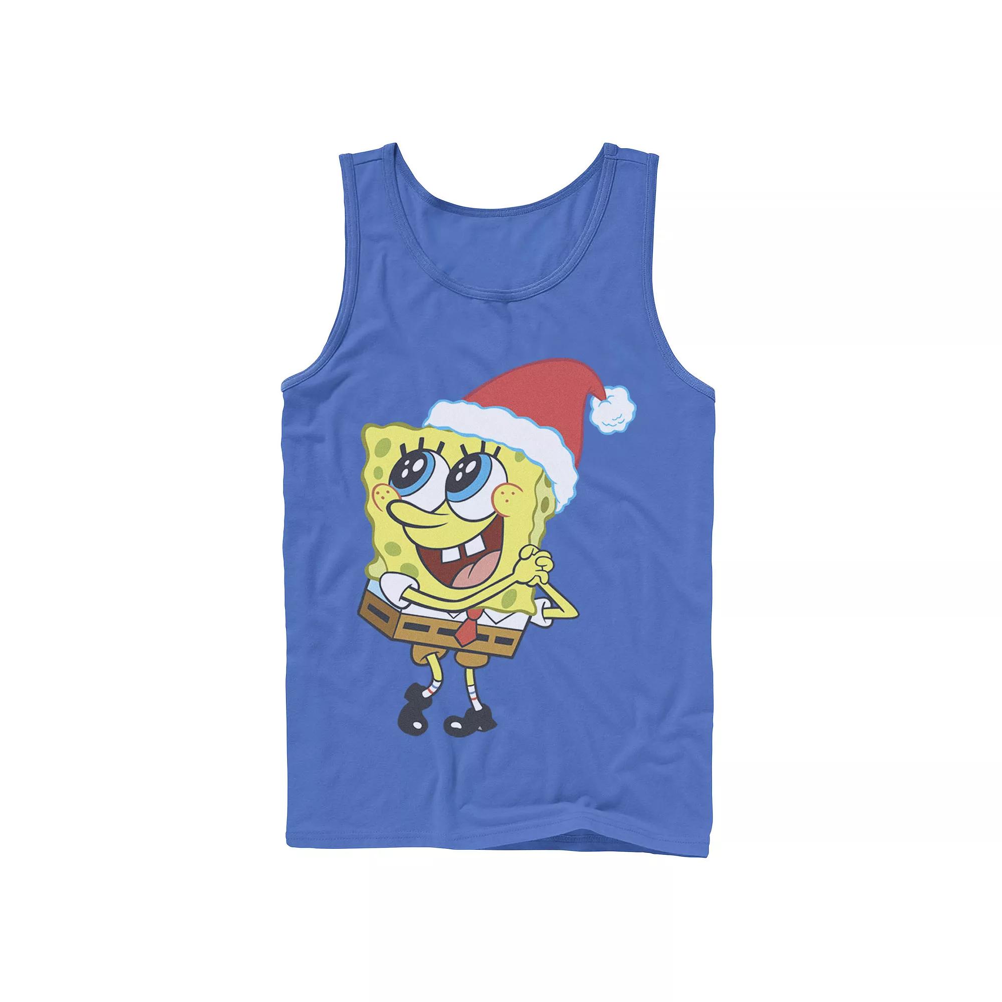 Men's Nickelodeon SpongeBob SquarePants Santa Hat Dreaming Of Christmas Tank Top,  Product Image