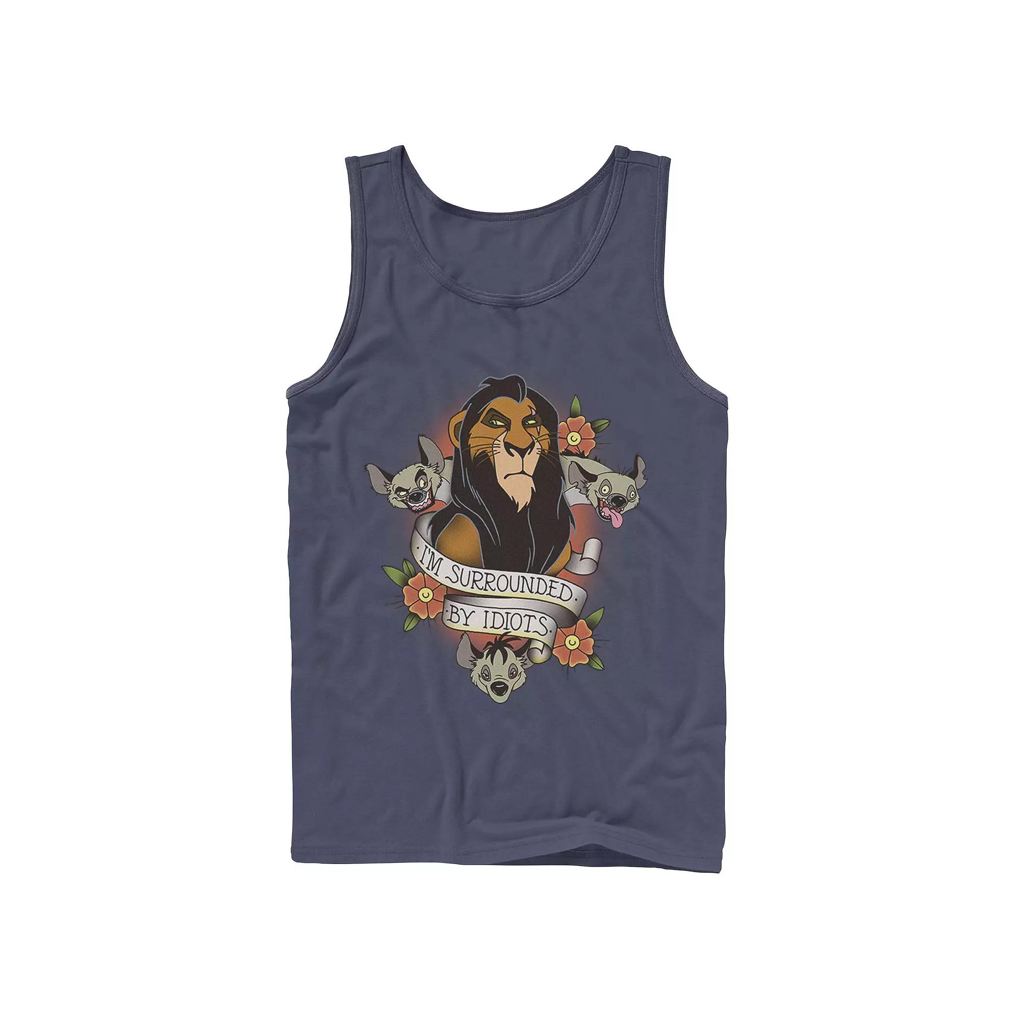 Disney's The Lion King Scar With Hyenas Men's Surrounded By Idiots Tank Top,  Product Image