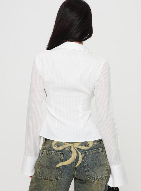 Elowenn Long Sleeve Top White Product Image