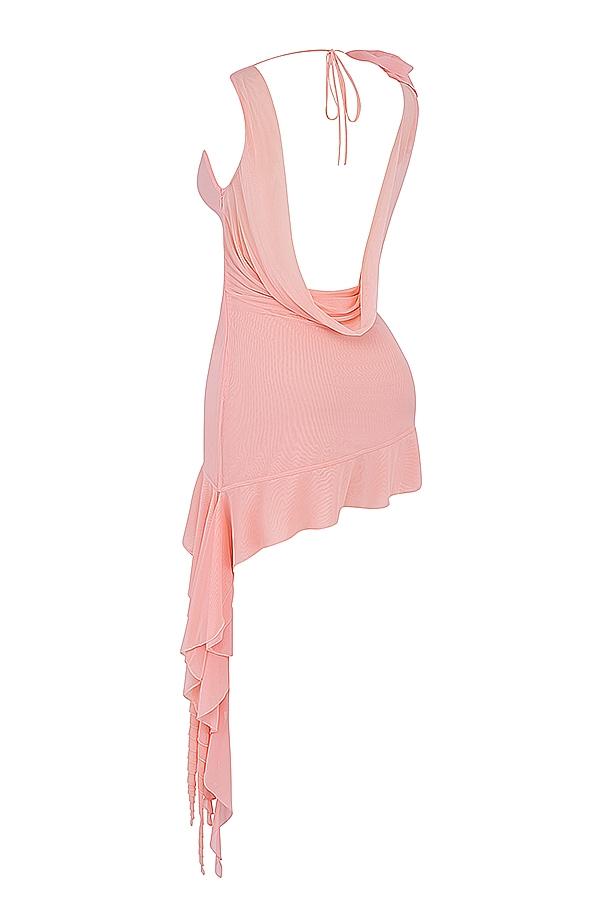 Charla  soft apricot ruffle mini dress - sale Product Image